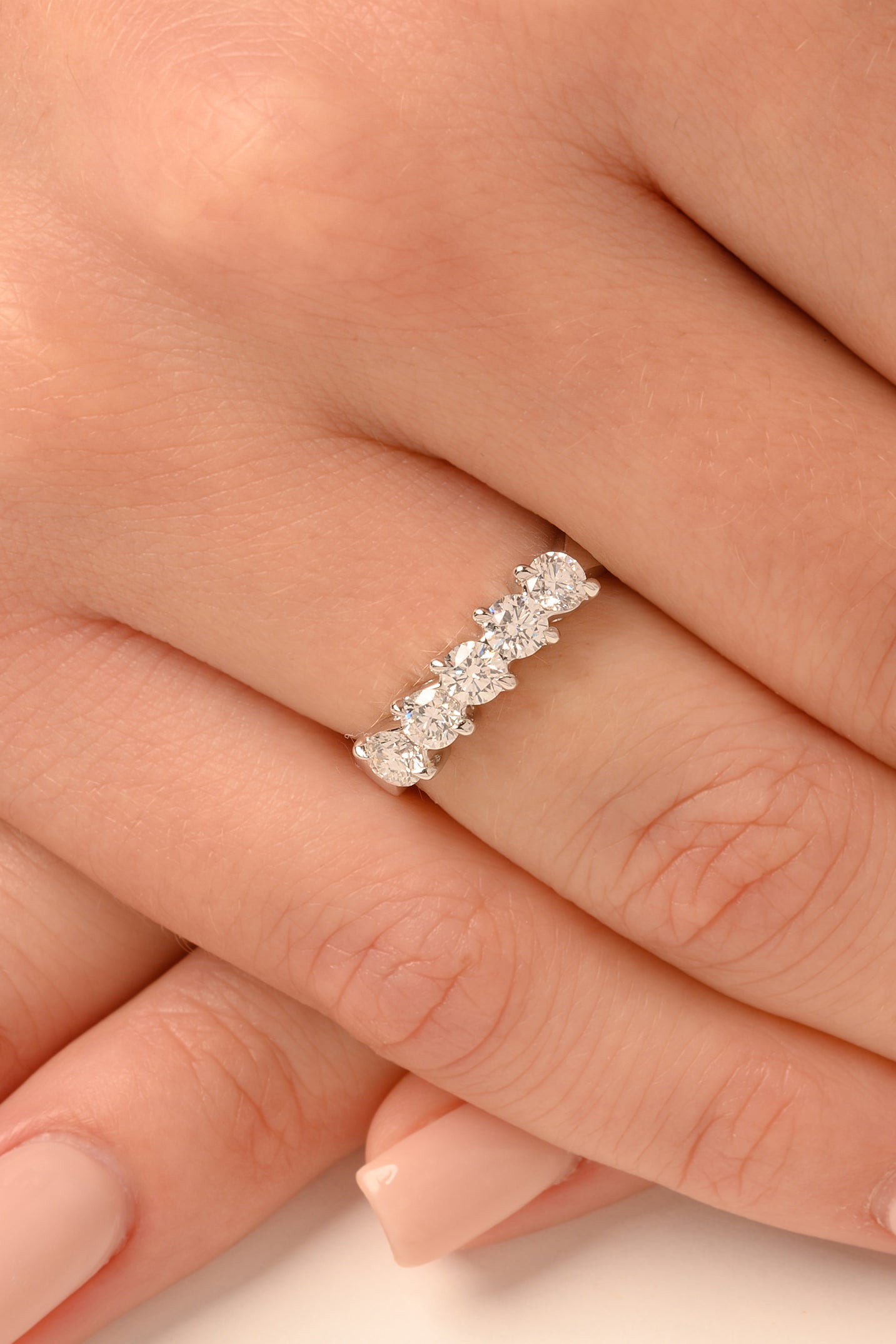 White Gold Diagonal Diamond Ring