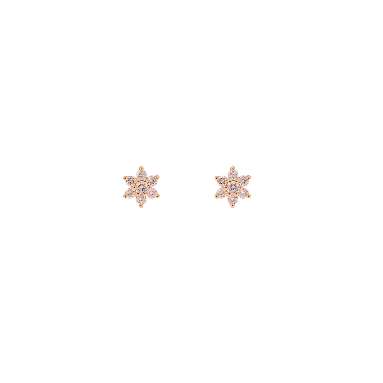 Flower Diamonds Stud Earrings