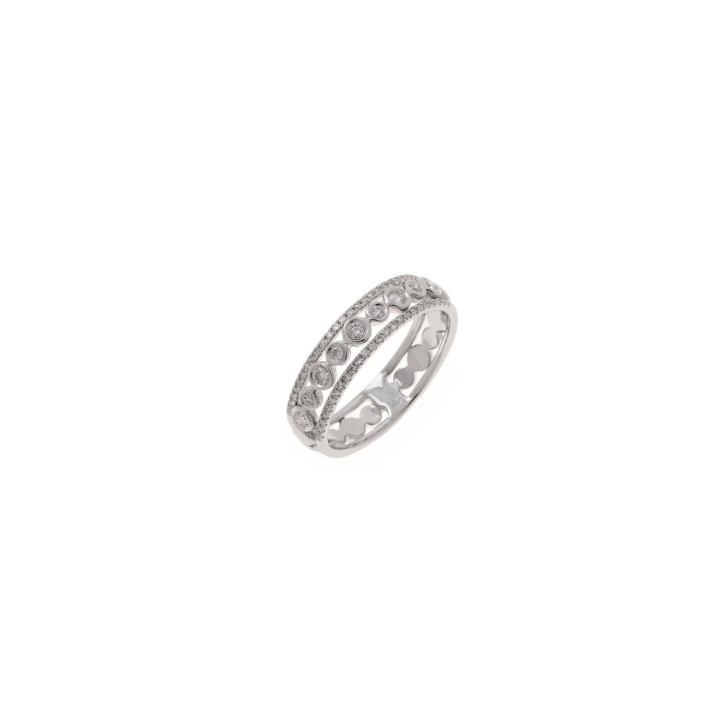 White gold ring with diamonds