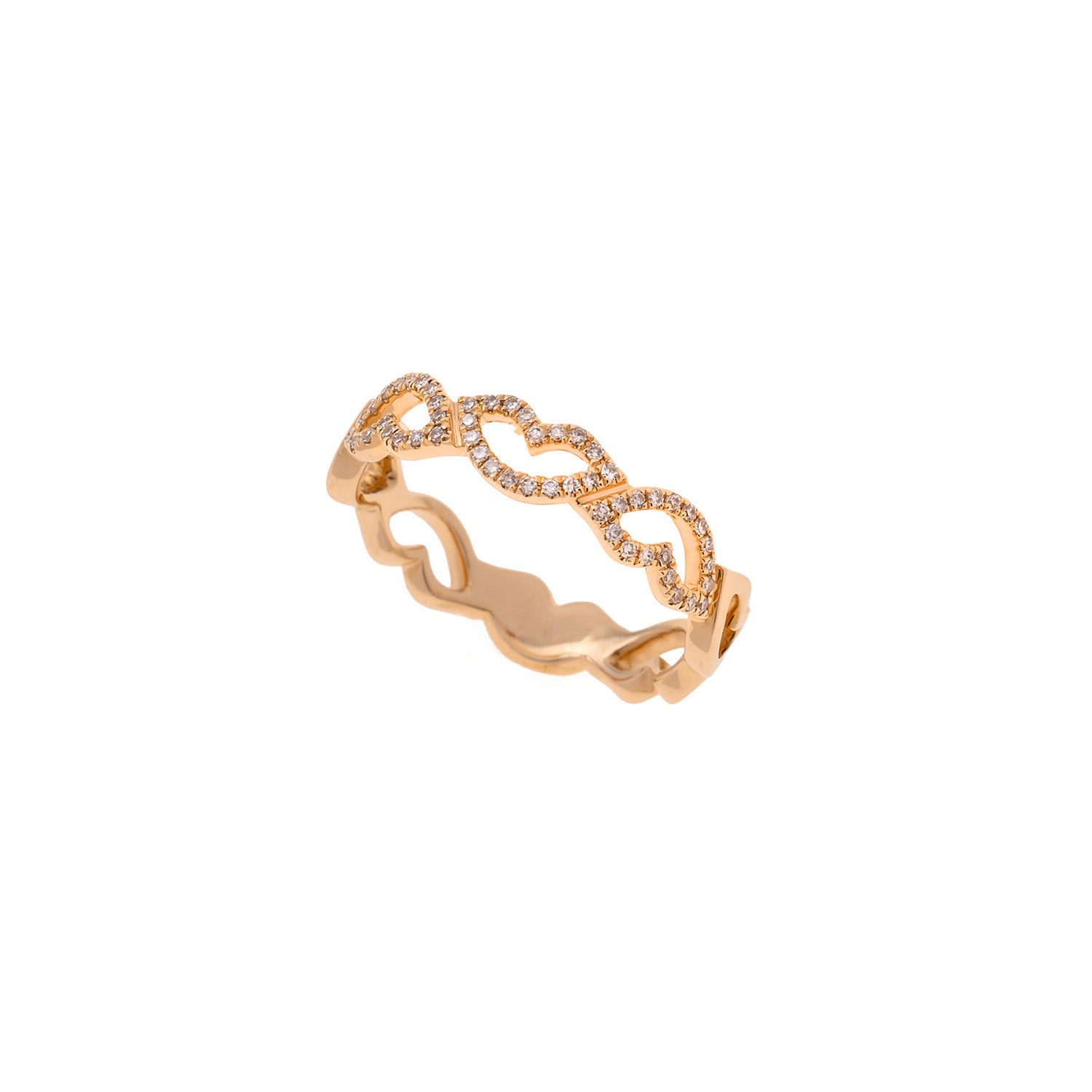 Gold Heart Ring with Diamonds