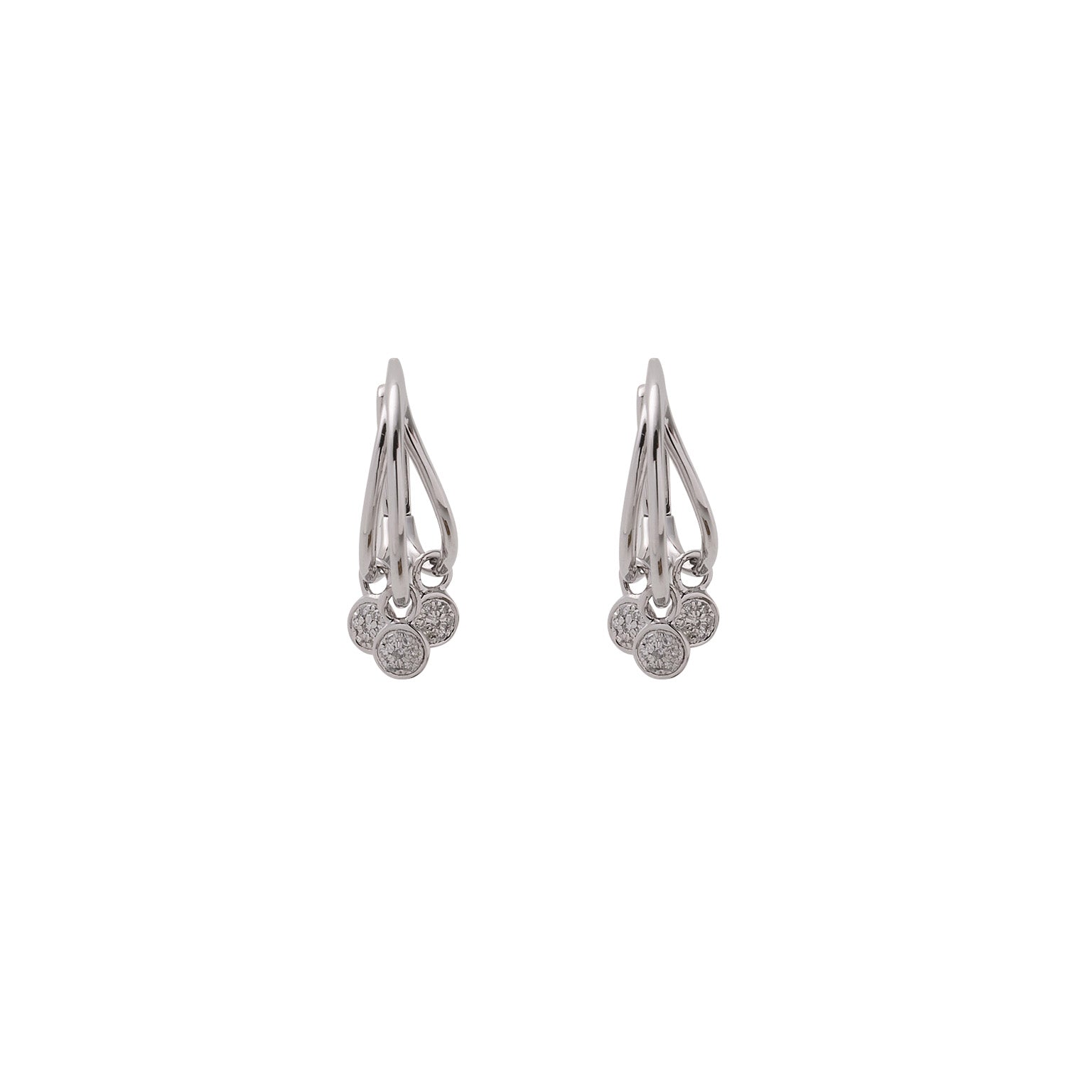 White Gold Cherry Earrings with Diamonds