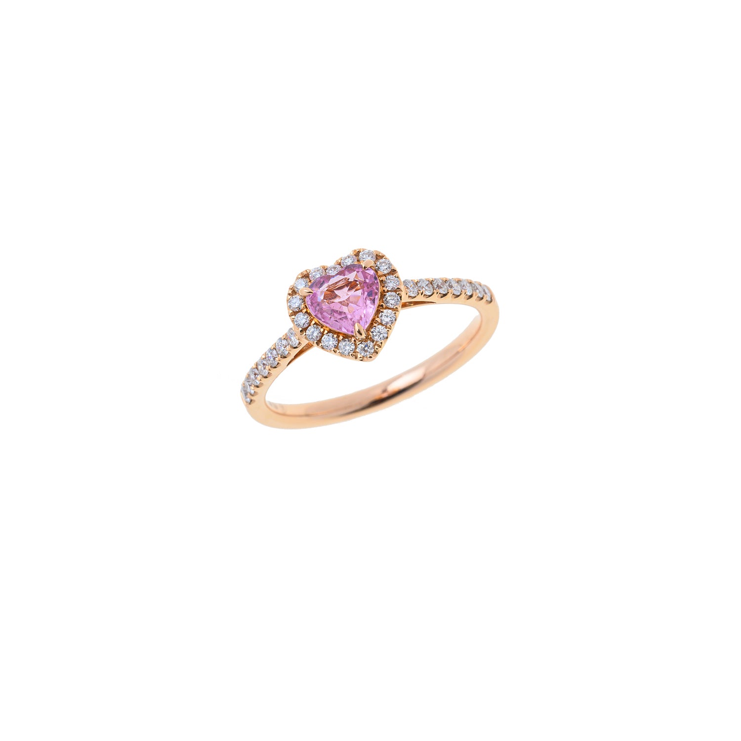 Pink Sapphire Heart Ring