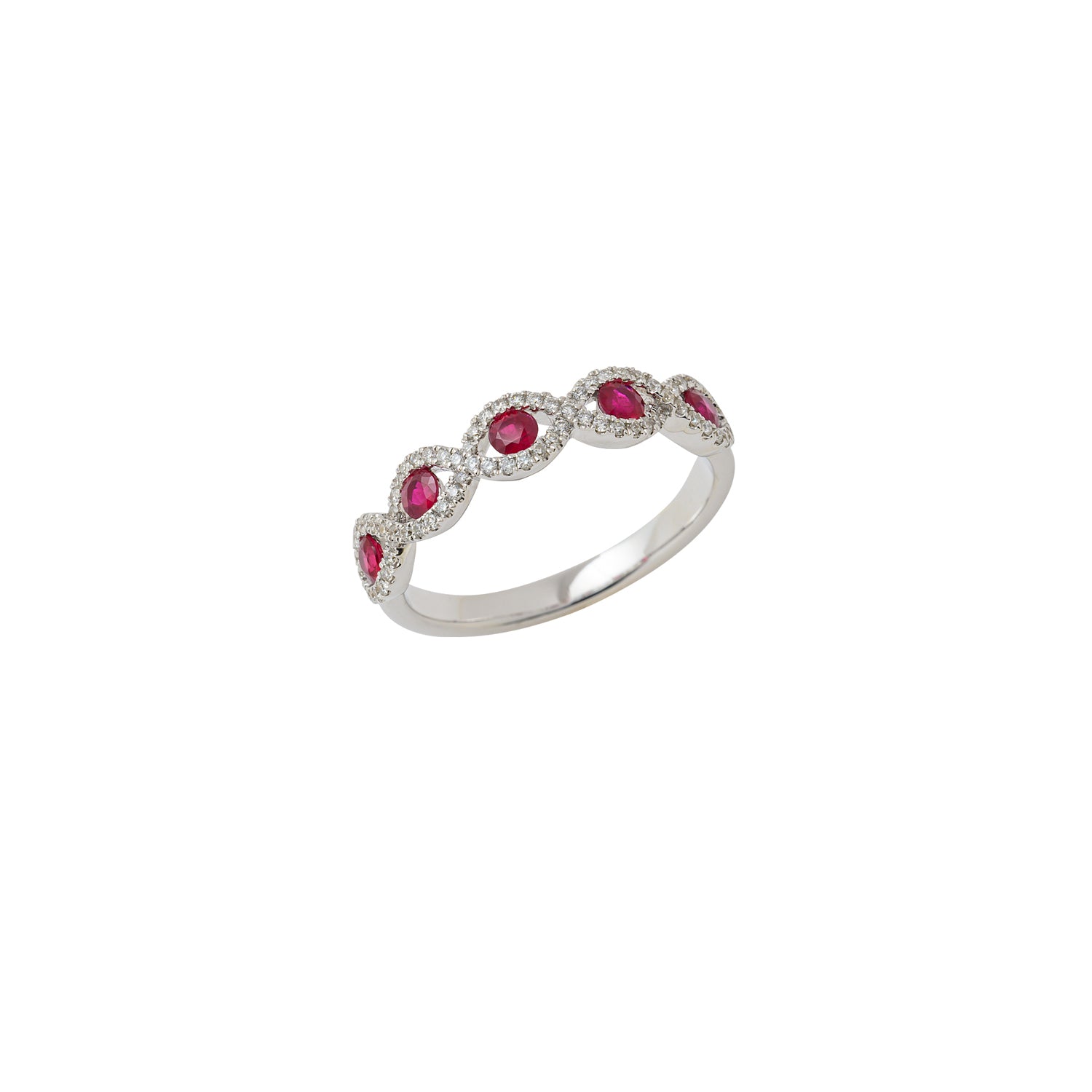 Ruby & Diamond half eternity Ring