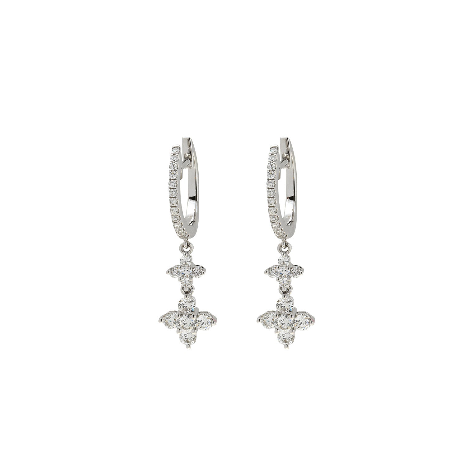 Double Diamond Cross earrings