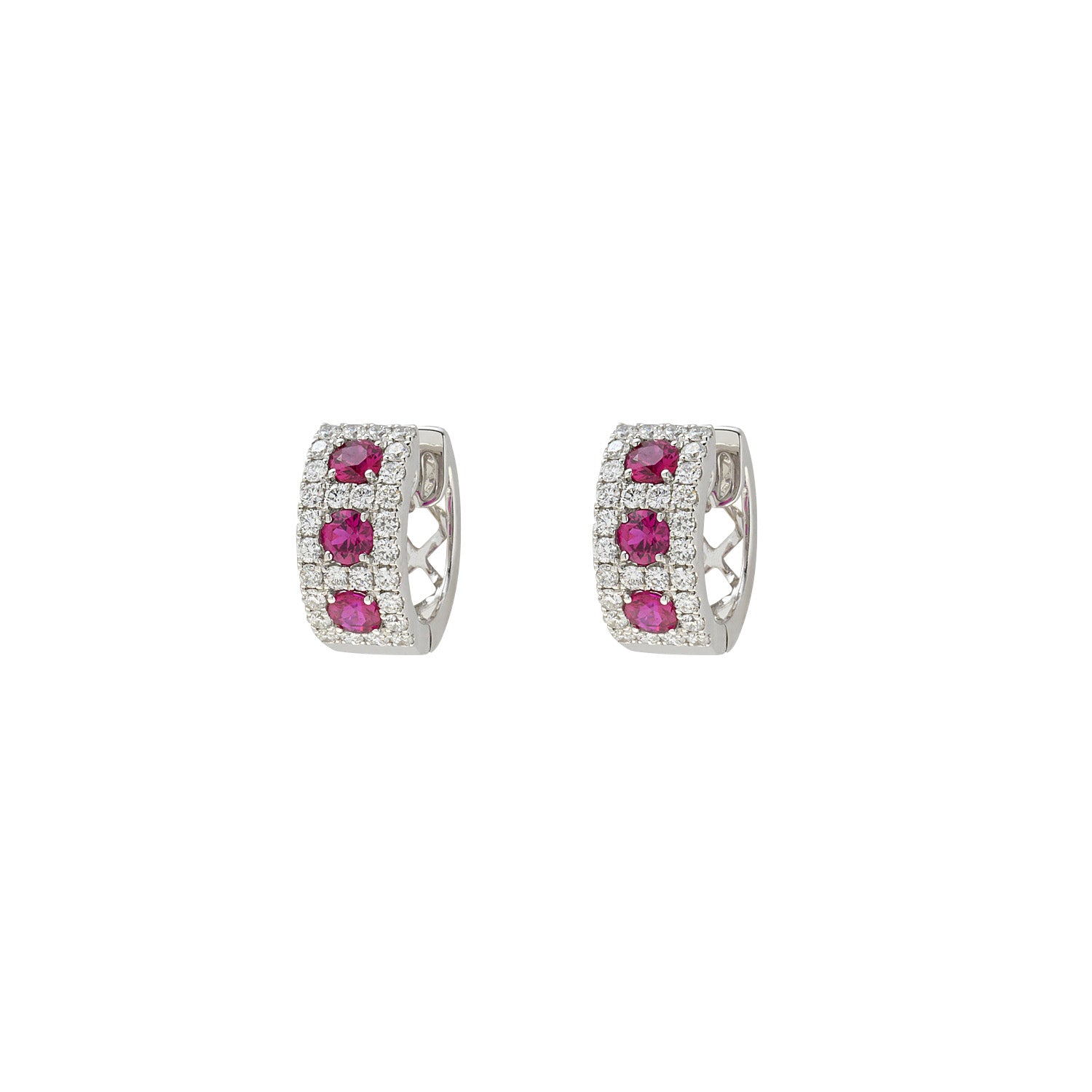 Ruby & Diamonds Hoops earrings