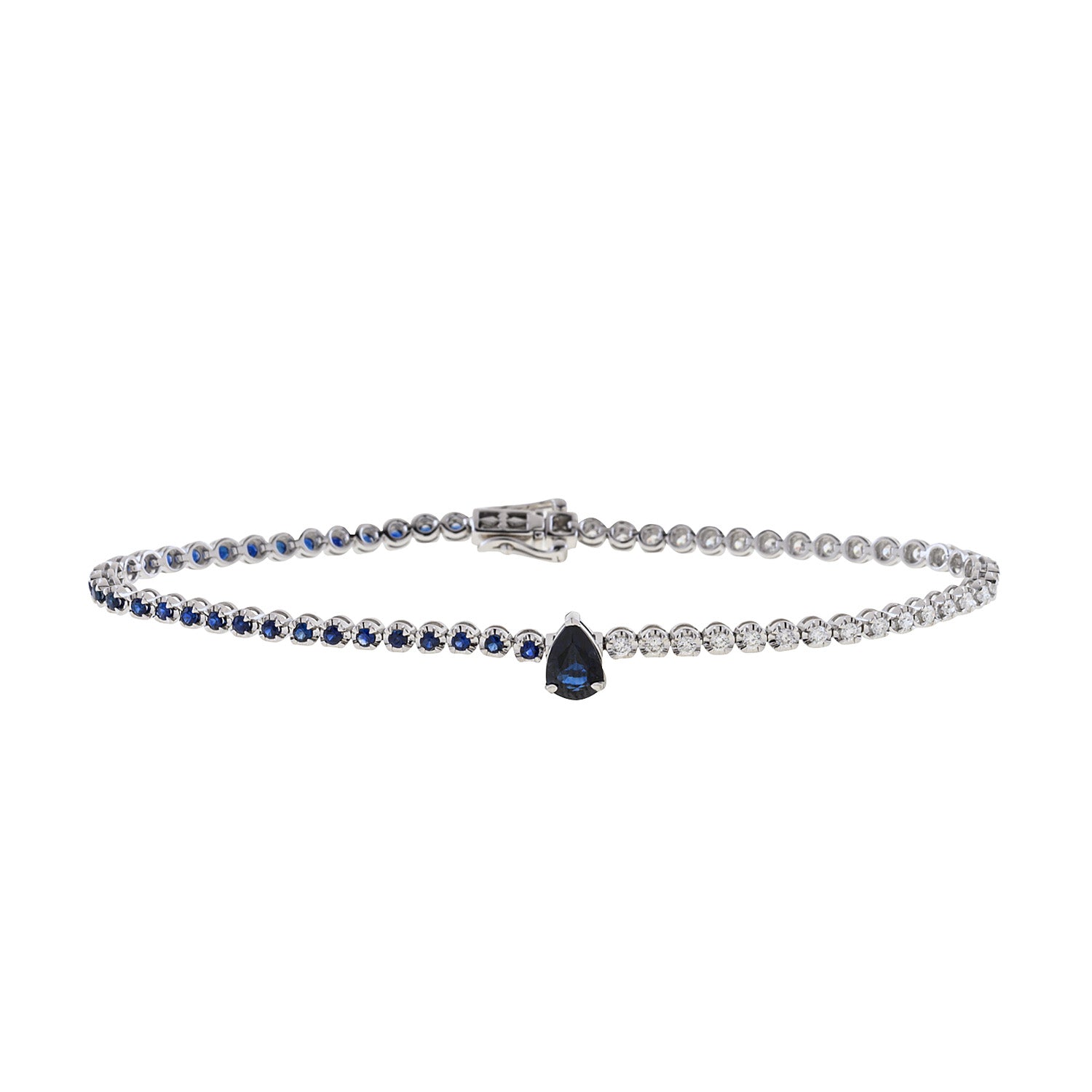 Blue and White Tennis Bracelet