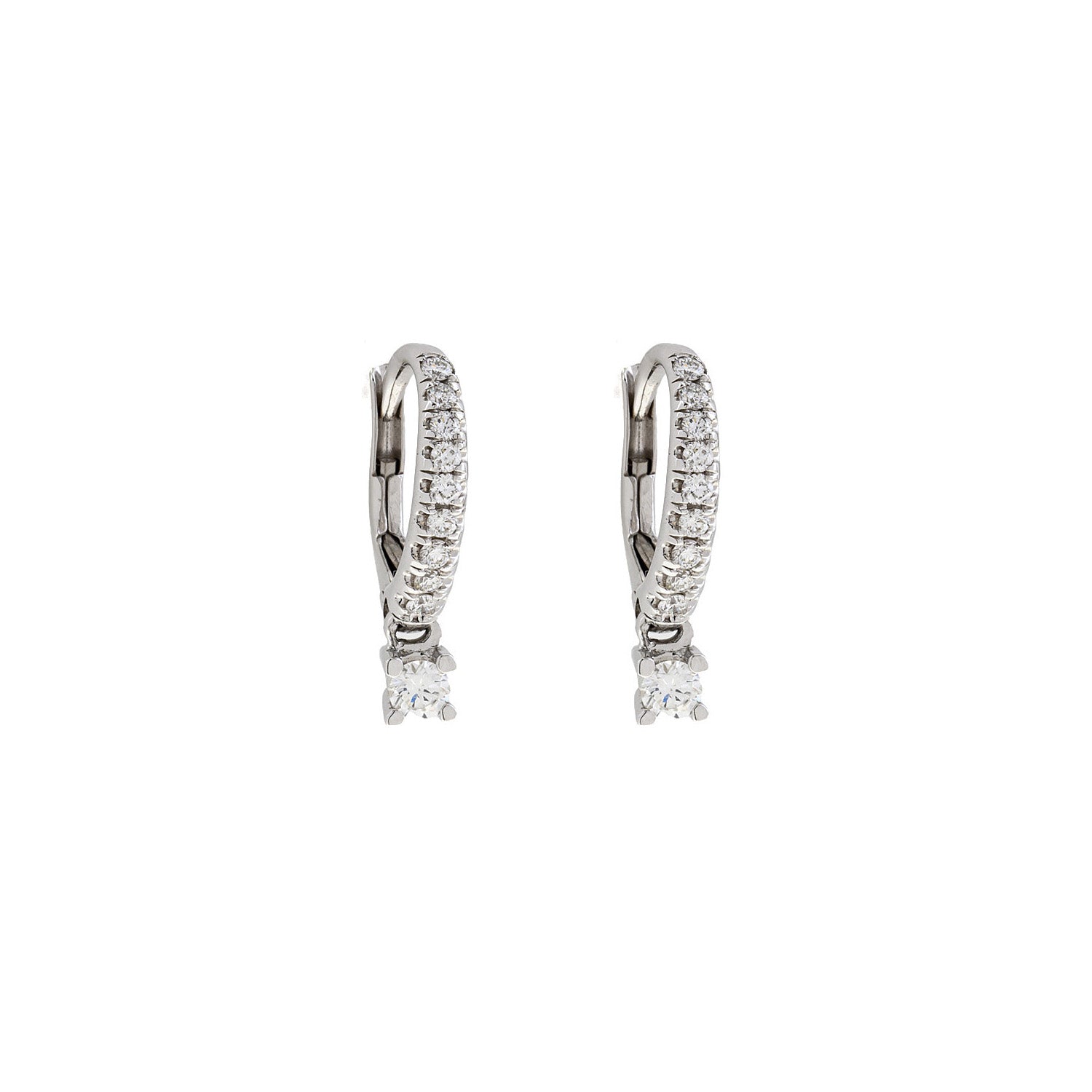 Solitaire Diamond hoop earrings