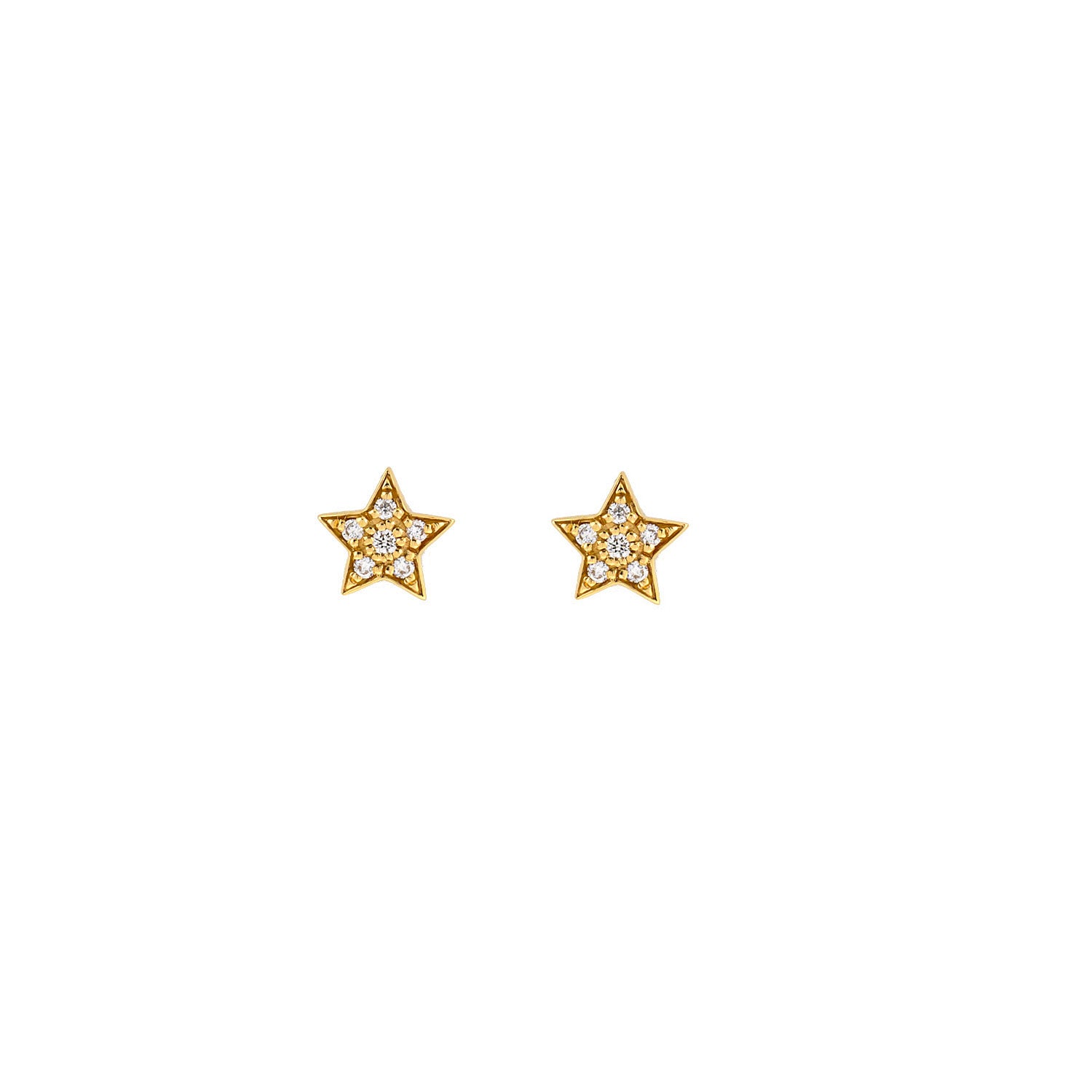 Star diamond stud earrings