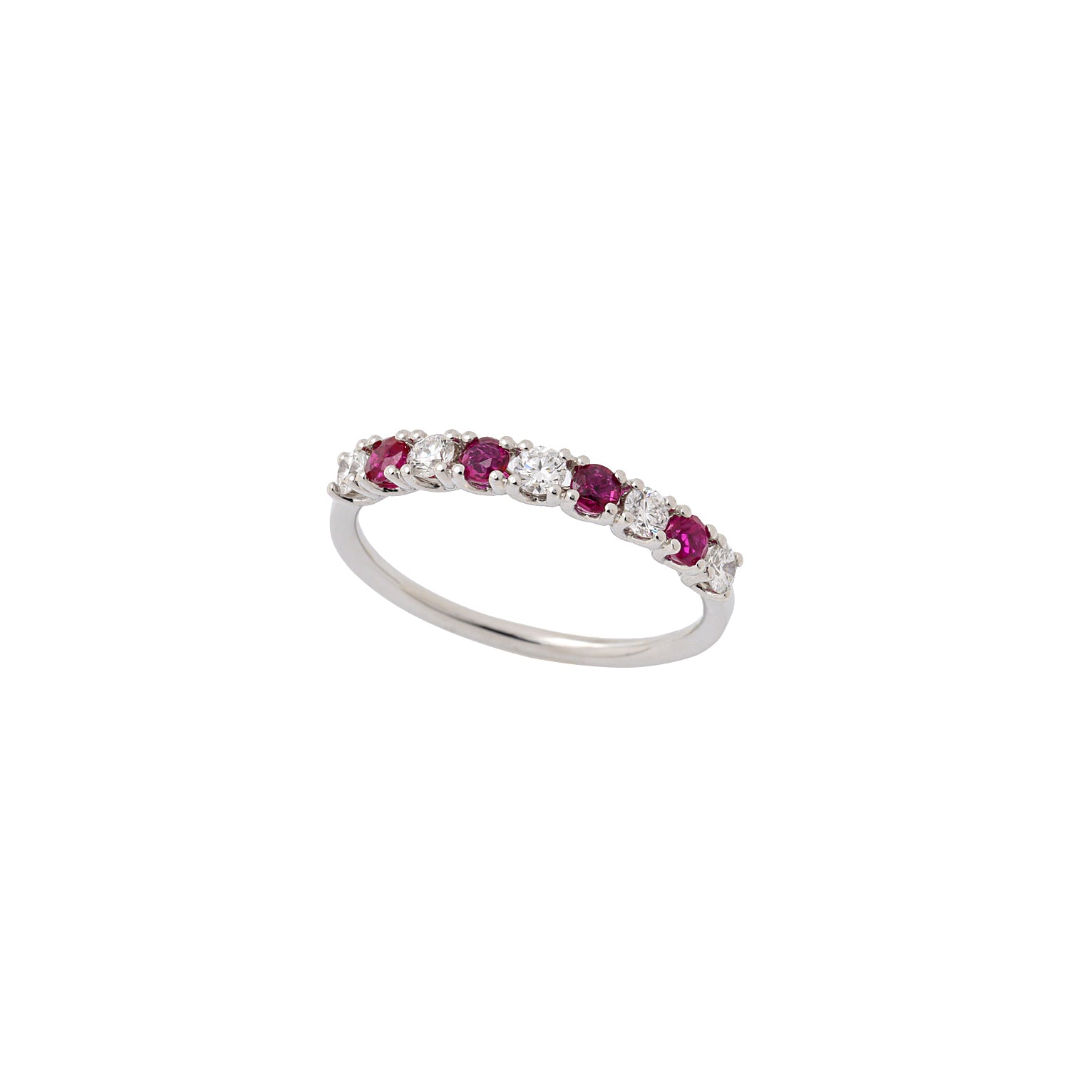 Half eternity Diamond & Ruby ring