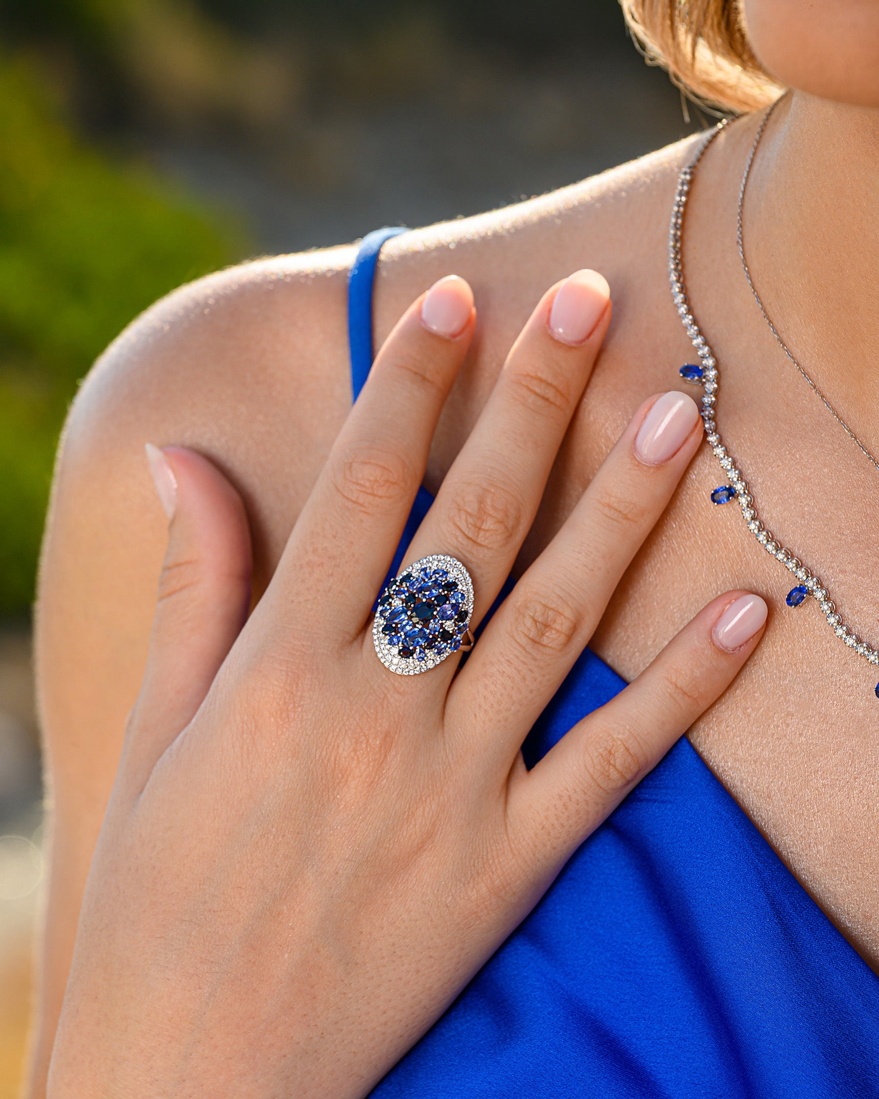 Pebbled Sapphire Ring