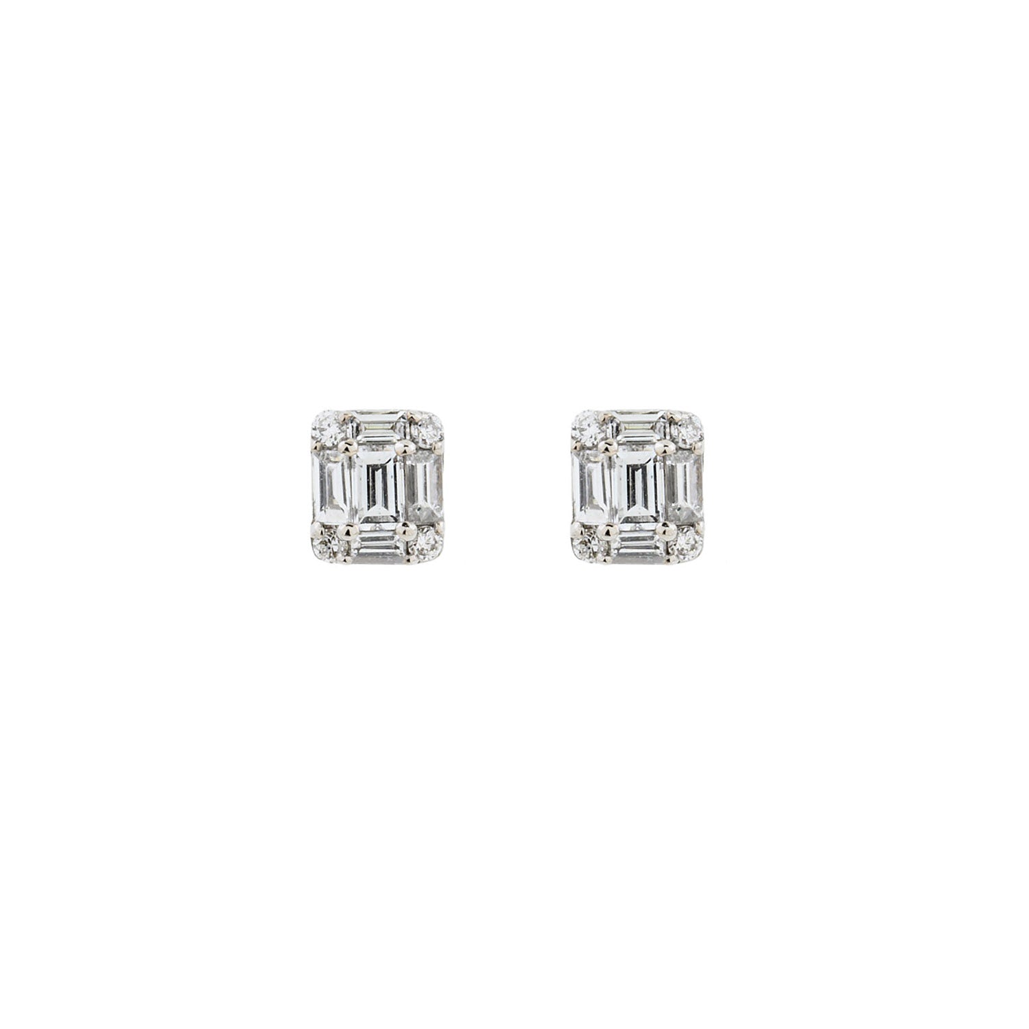 Multi Diamond Square Earrings