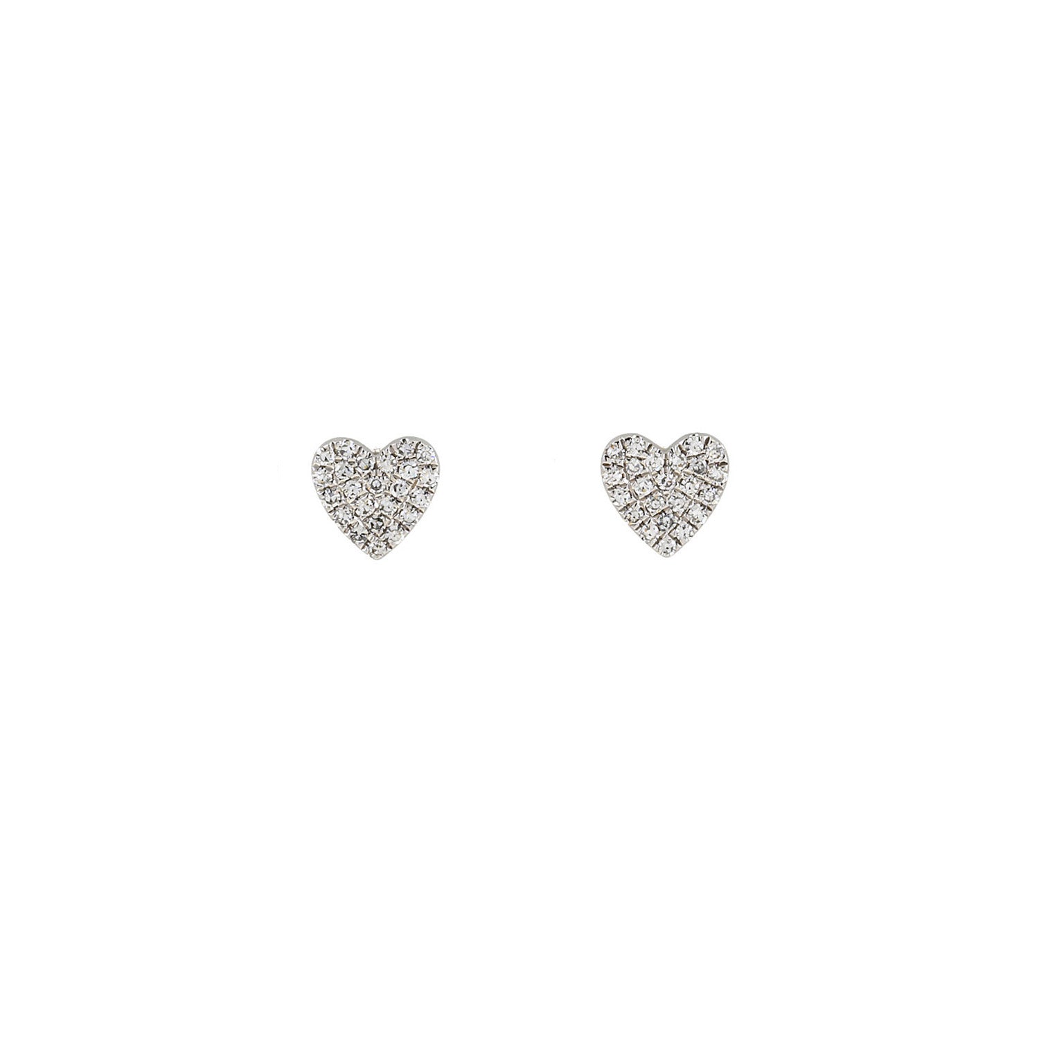 Heart multi diamond stud earrings