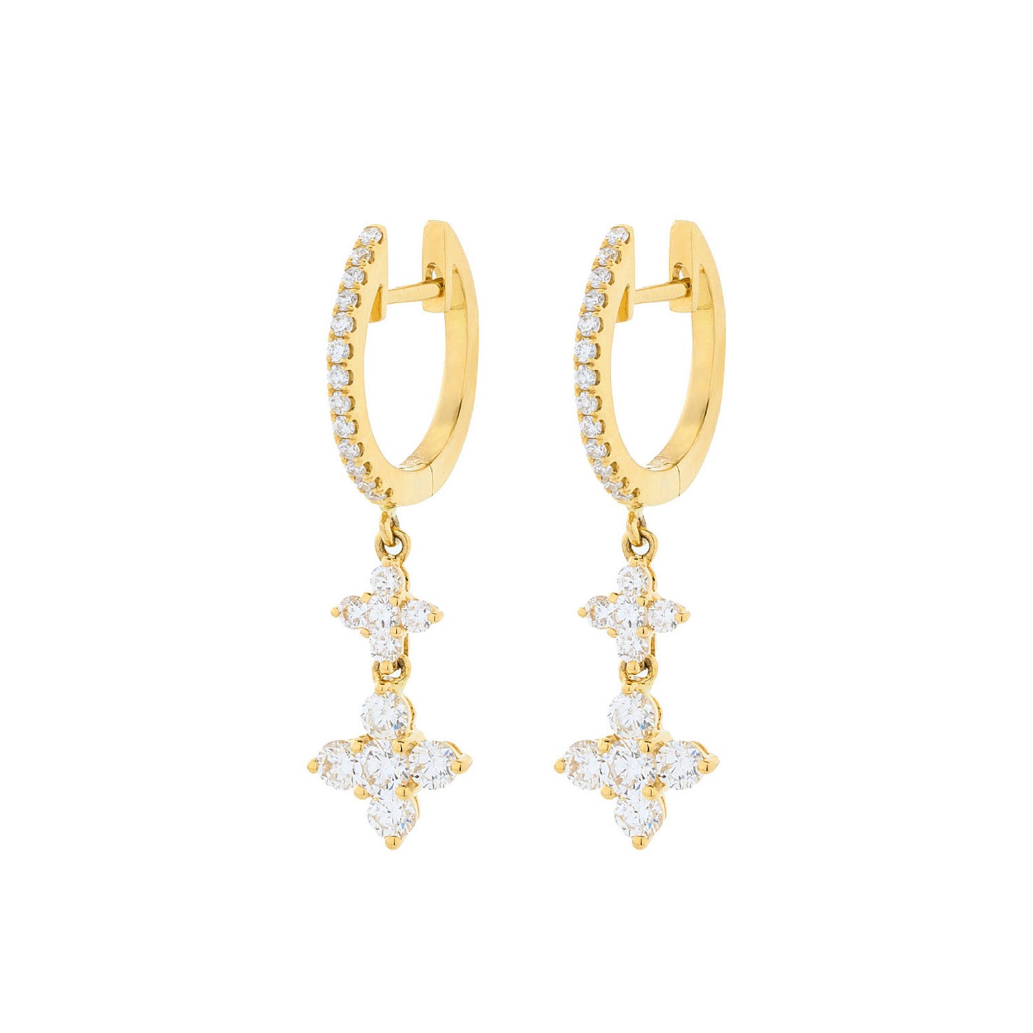 Double Diamond Cross earrings