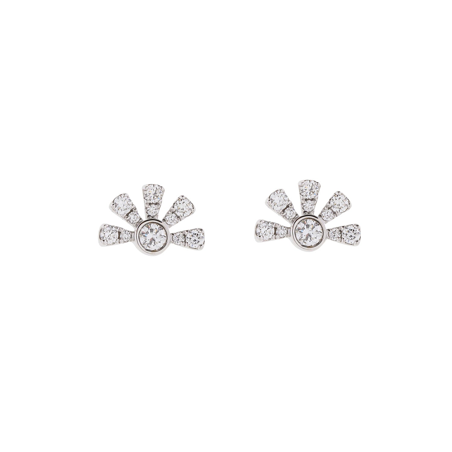 Fan shape Diamond earrings