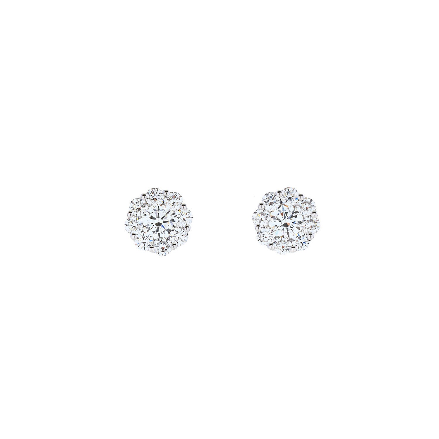 Multi Diamond Stud Earrings