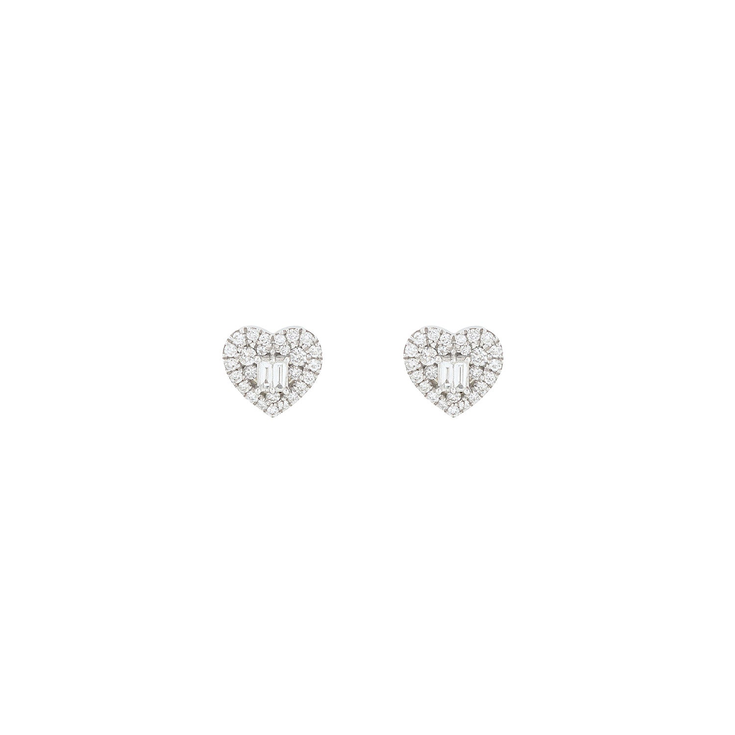 Multi Diamond Heart stud Earrings