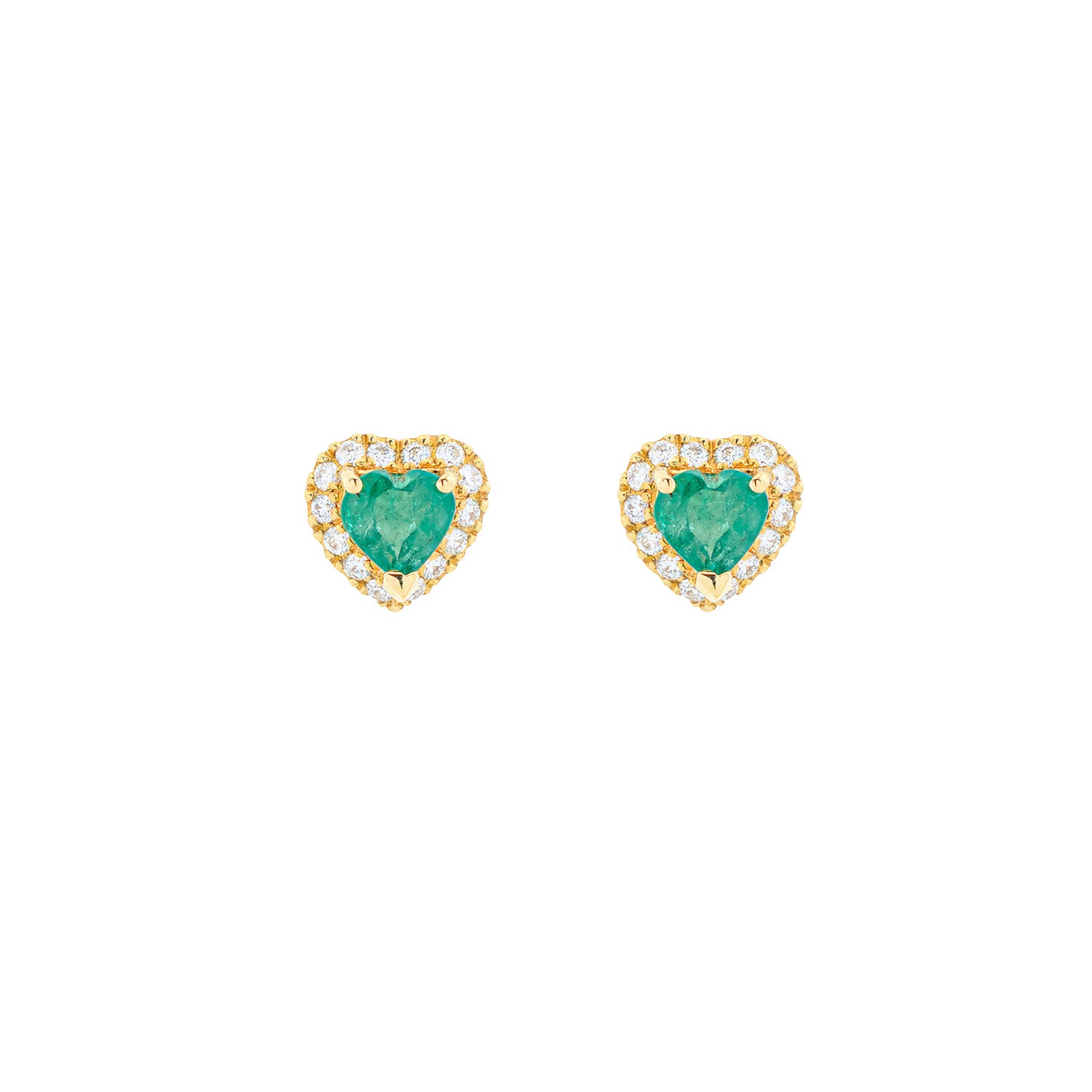 Diamond & Emerald Heart Earrings