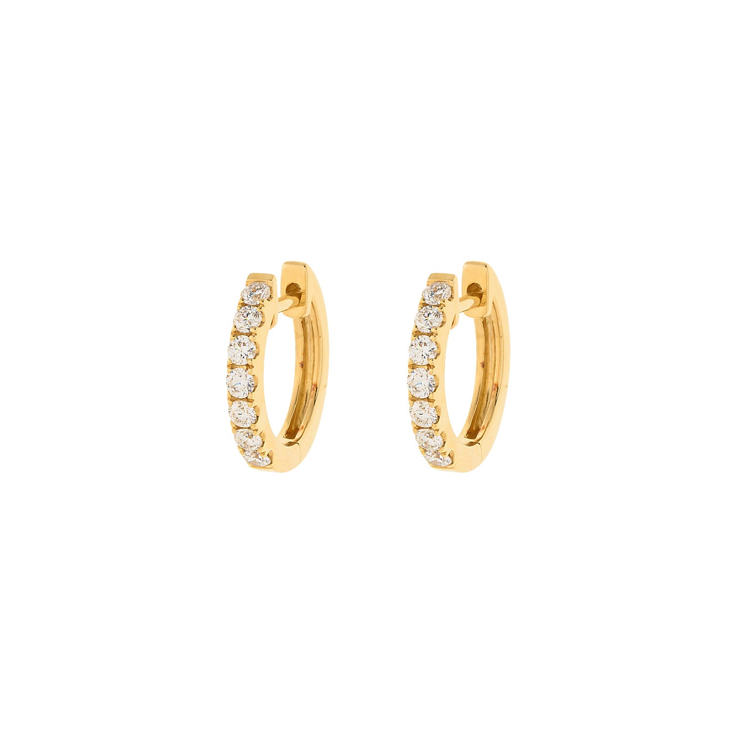 Yellow Gold Diamond Hoop Earrings