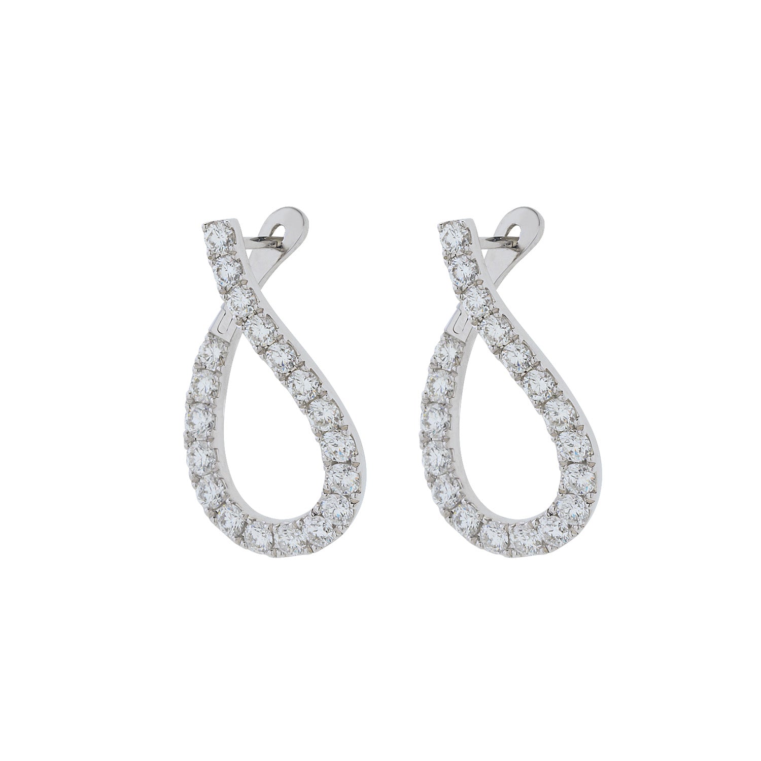 Twisted Hoop Diamond Earrings