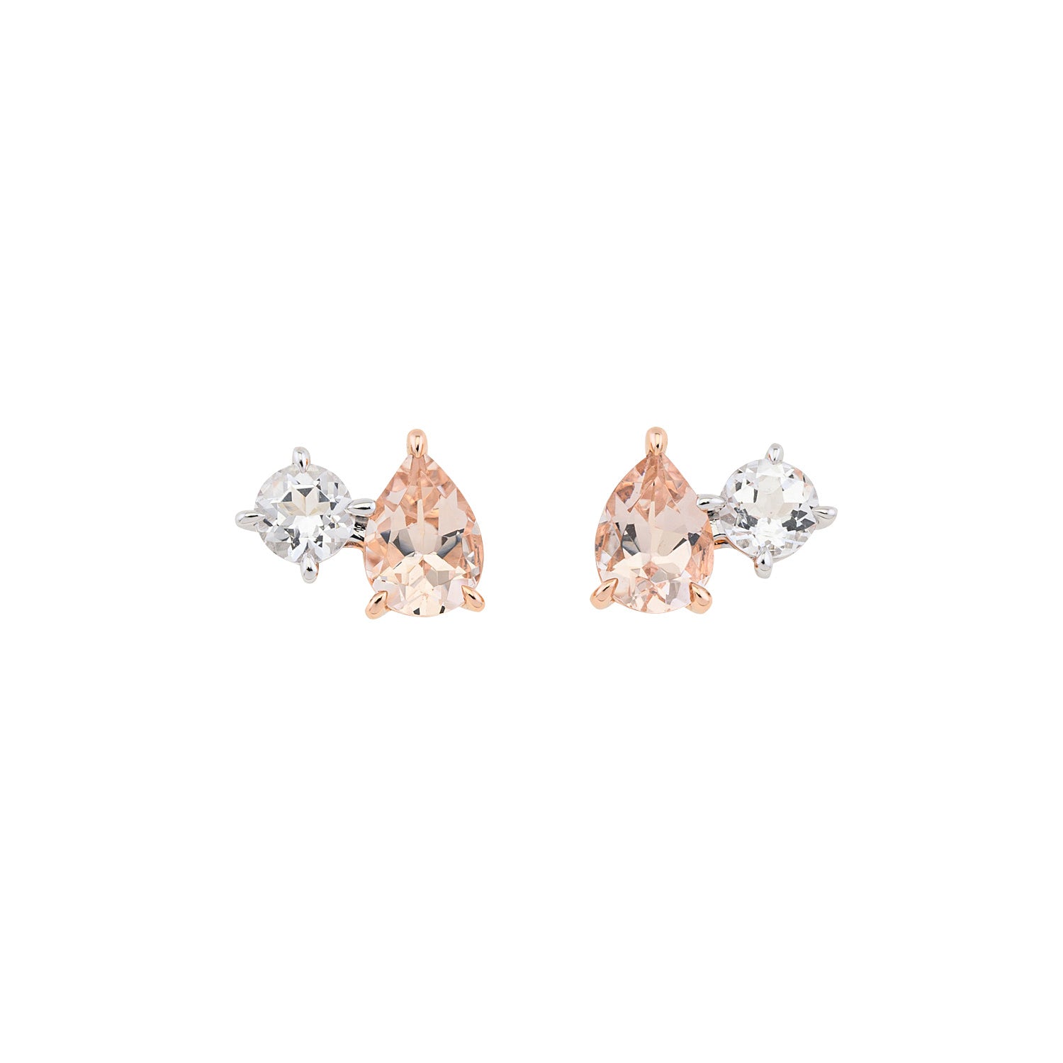 Morganite & Topaz Stud Earrings