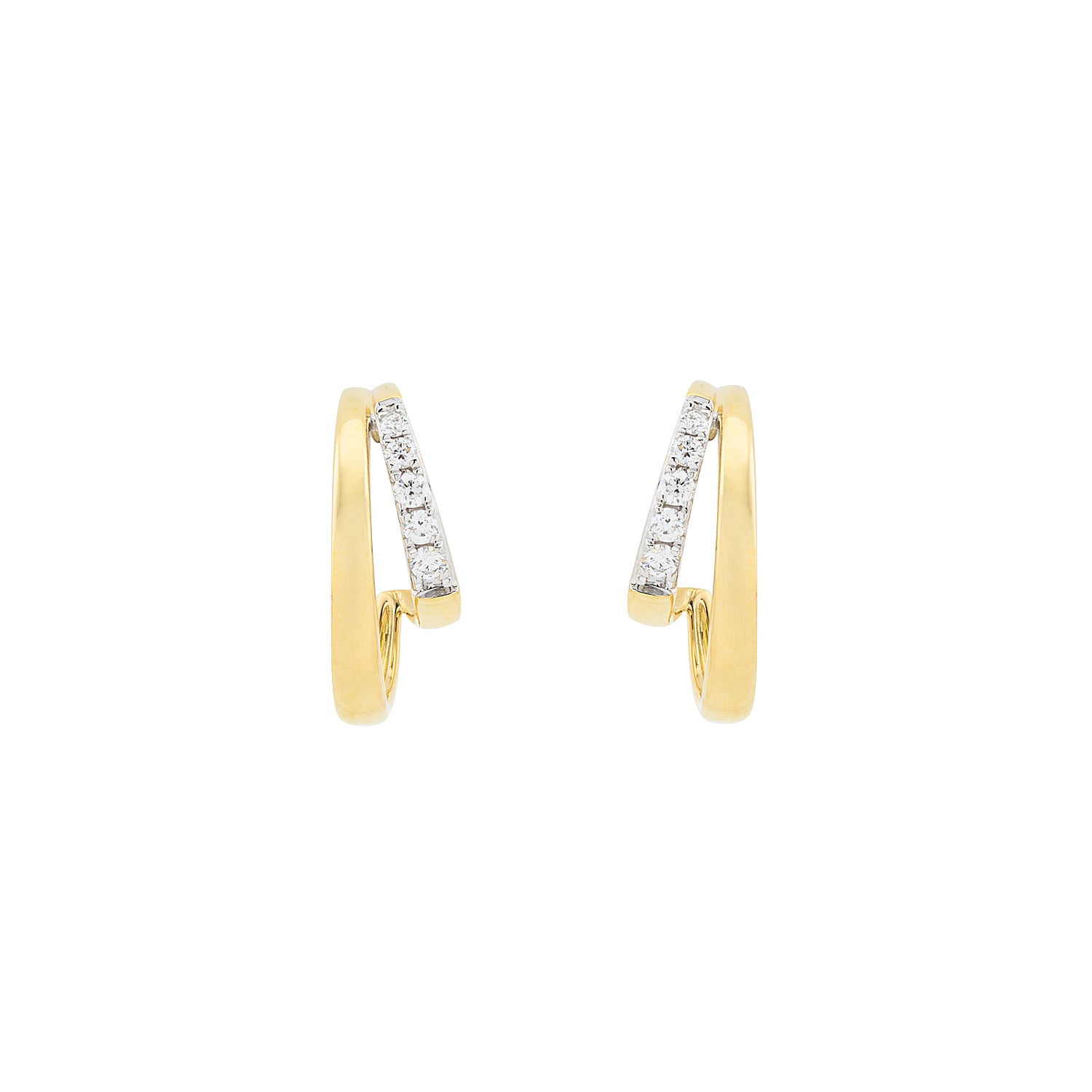 Double Hoop Diamond Earrings