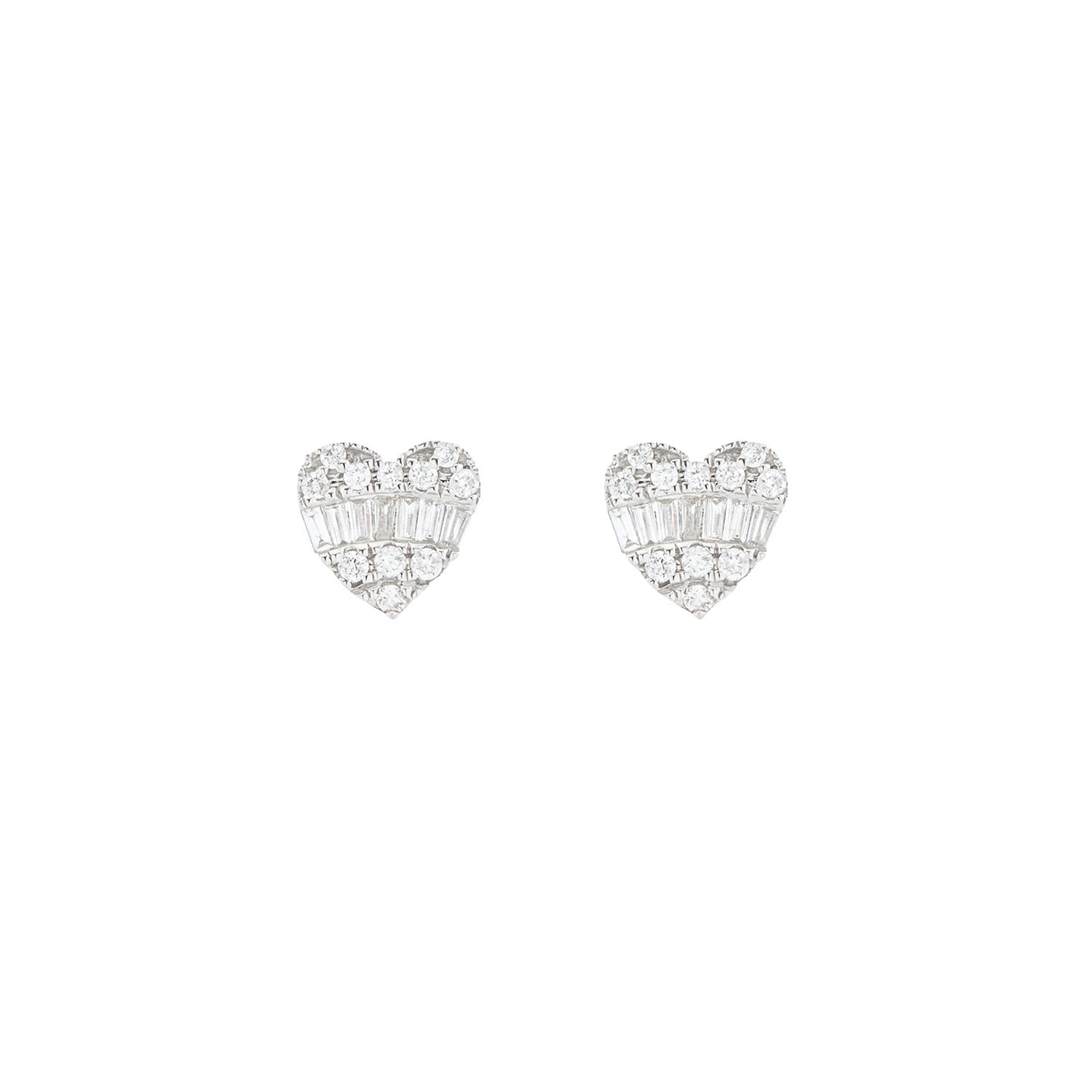 Multi Diamond Heart Earrings