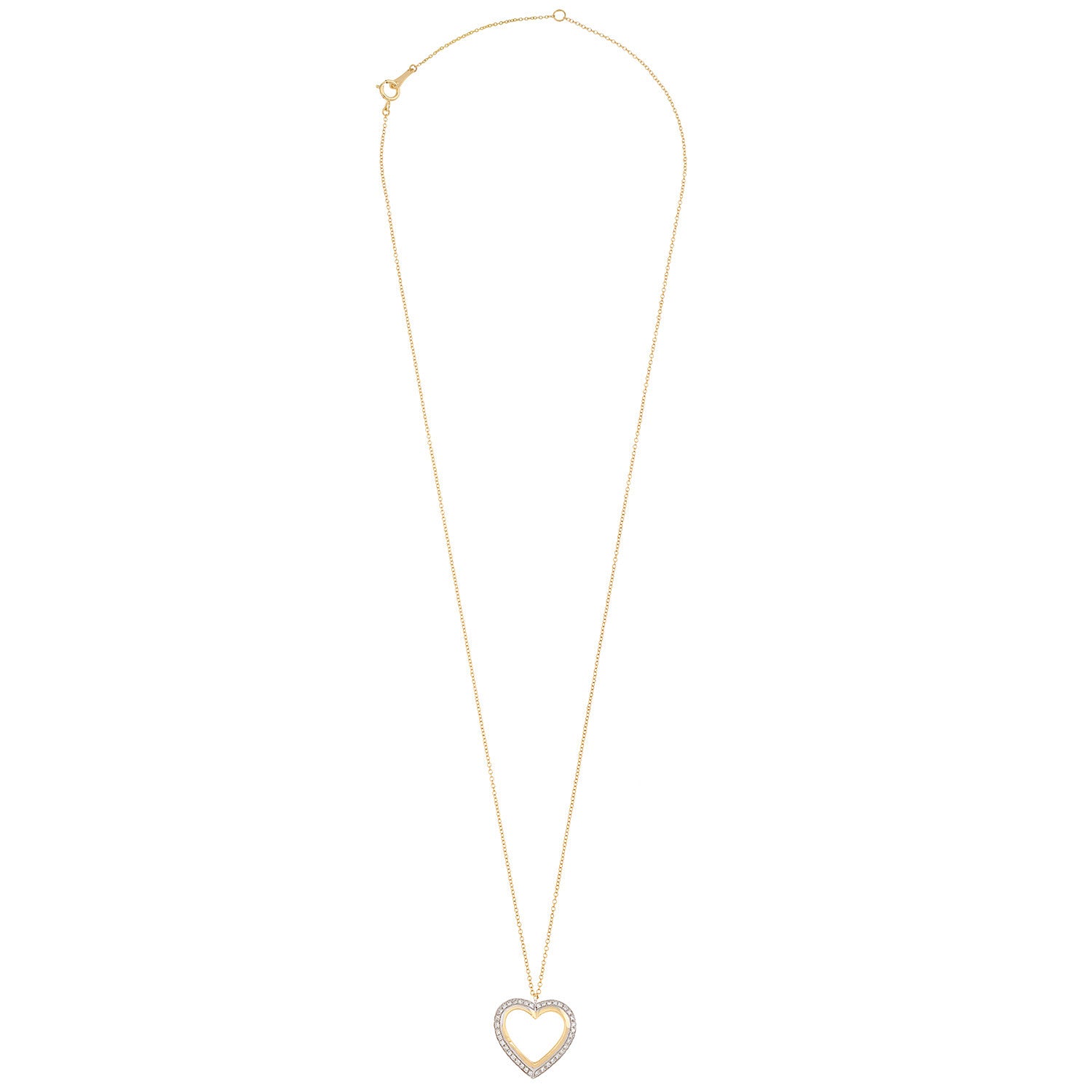 Diamond Heart Double line shape Necklace