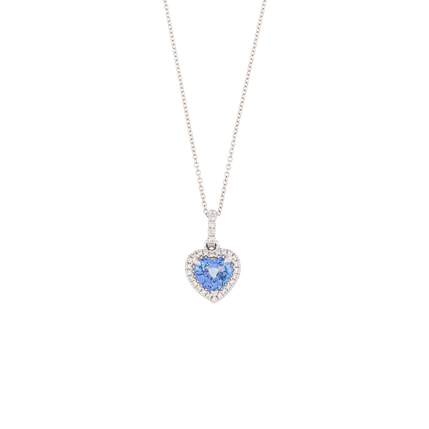 Diamond & Sapphire Heart Necklace