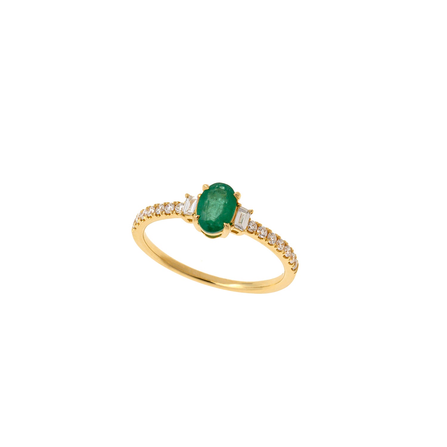 Emerald diamond ring