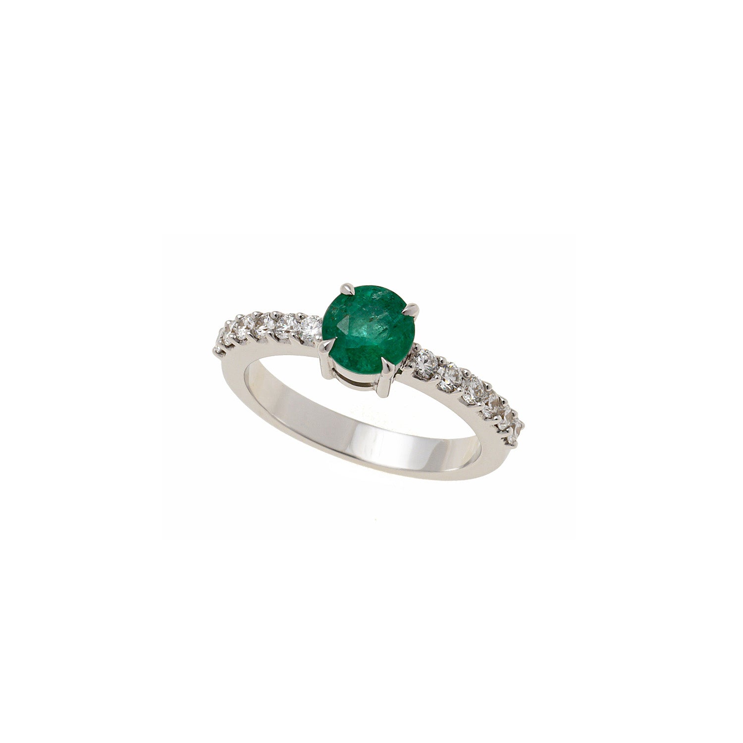 Emerald half eternity ring