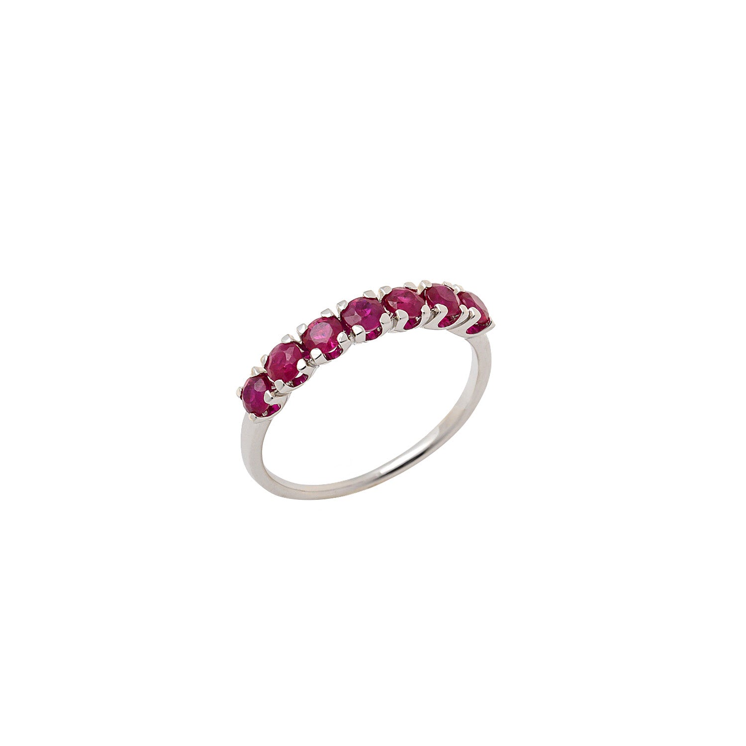 Ruby half eternity diamond ring