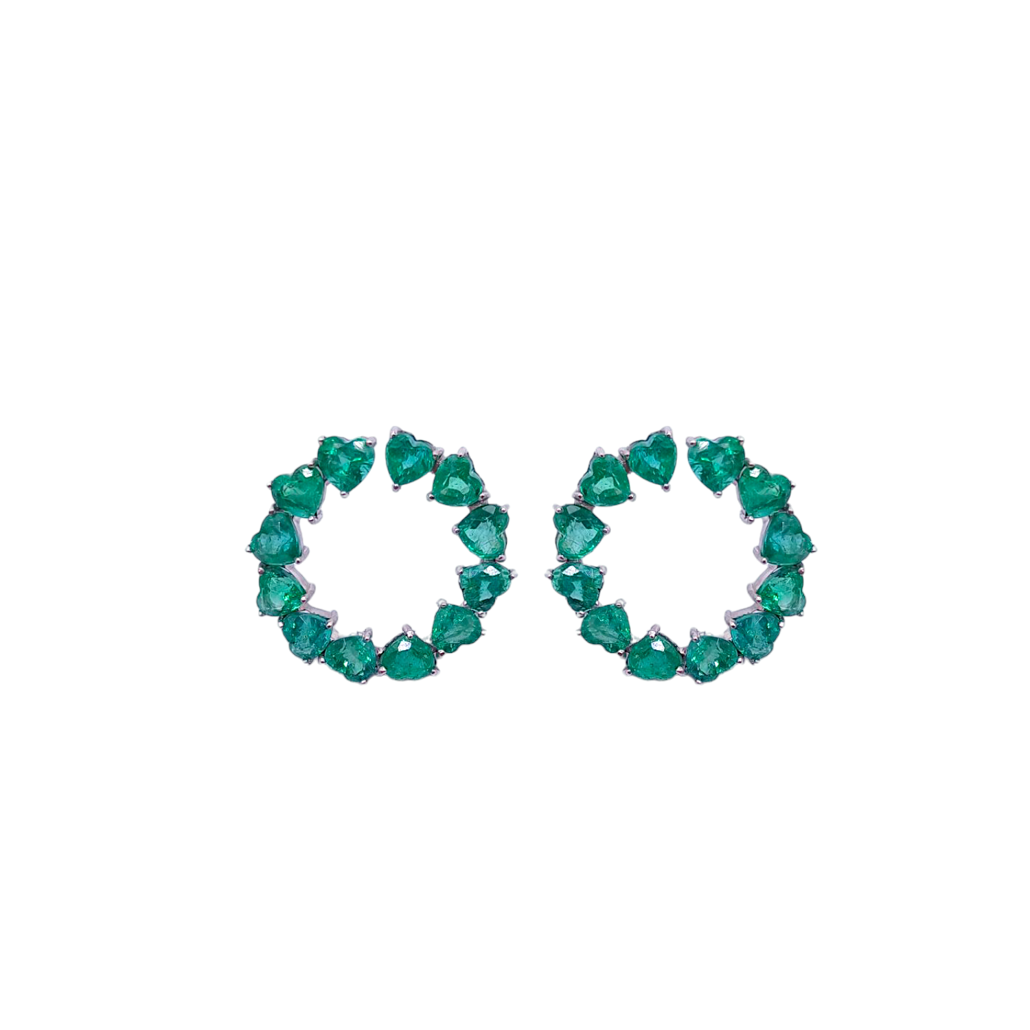 Heart Emerald Earrings