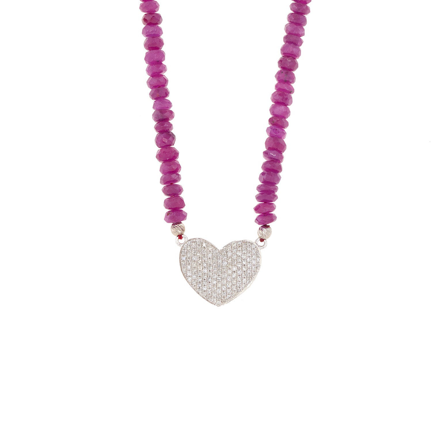 Diamond Heart Ruby Necklace