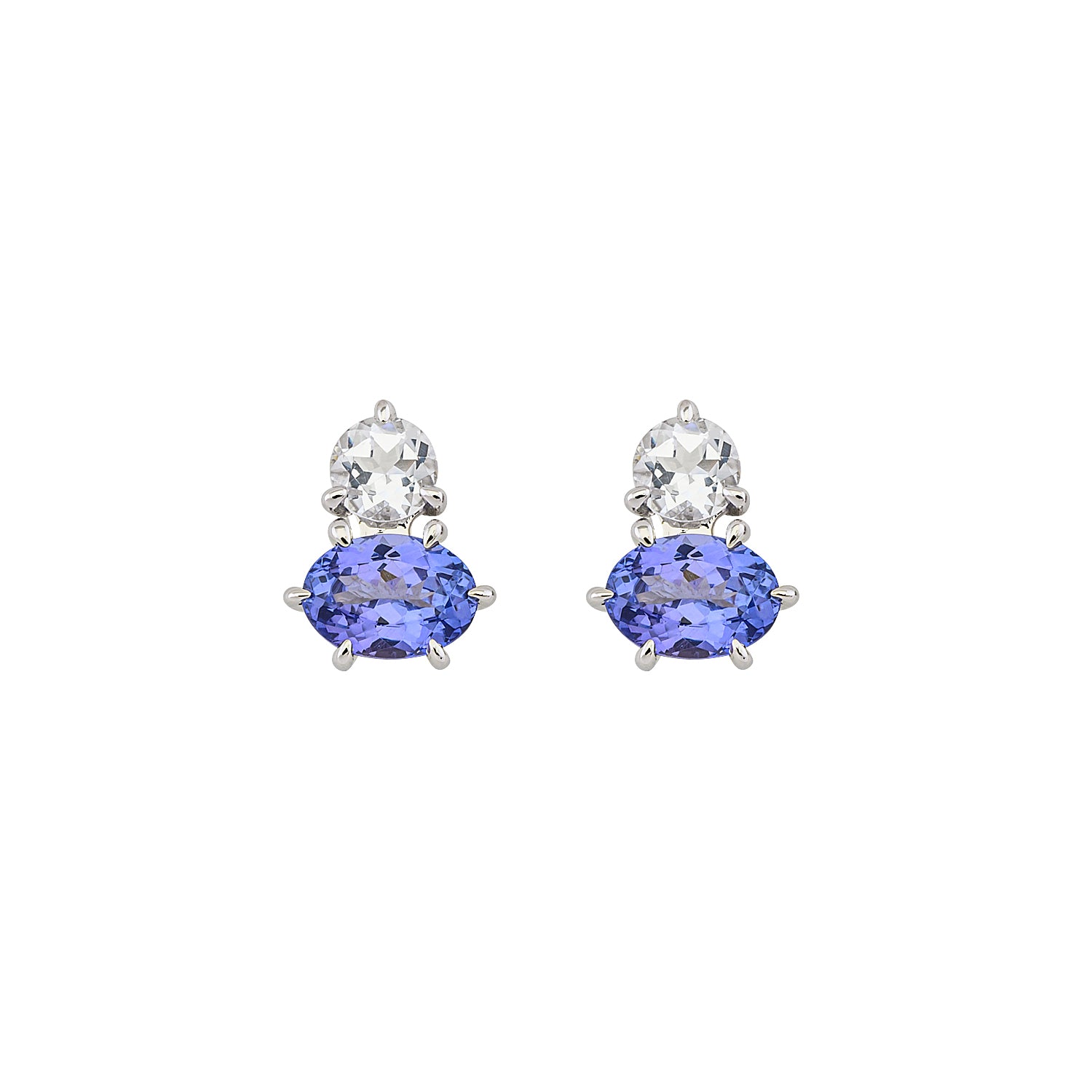 Tanzinite & White Topaz Earrings