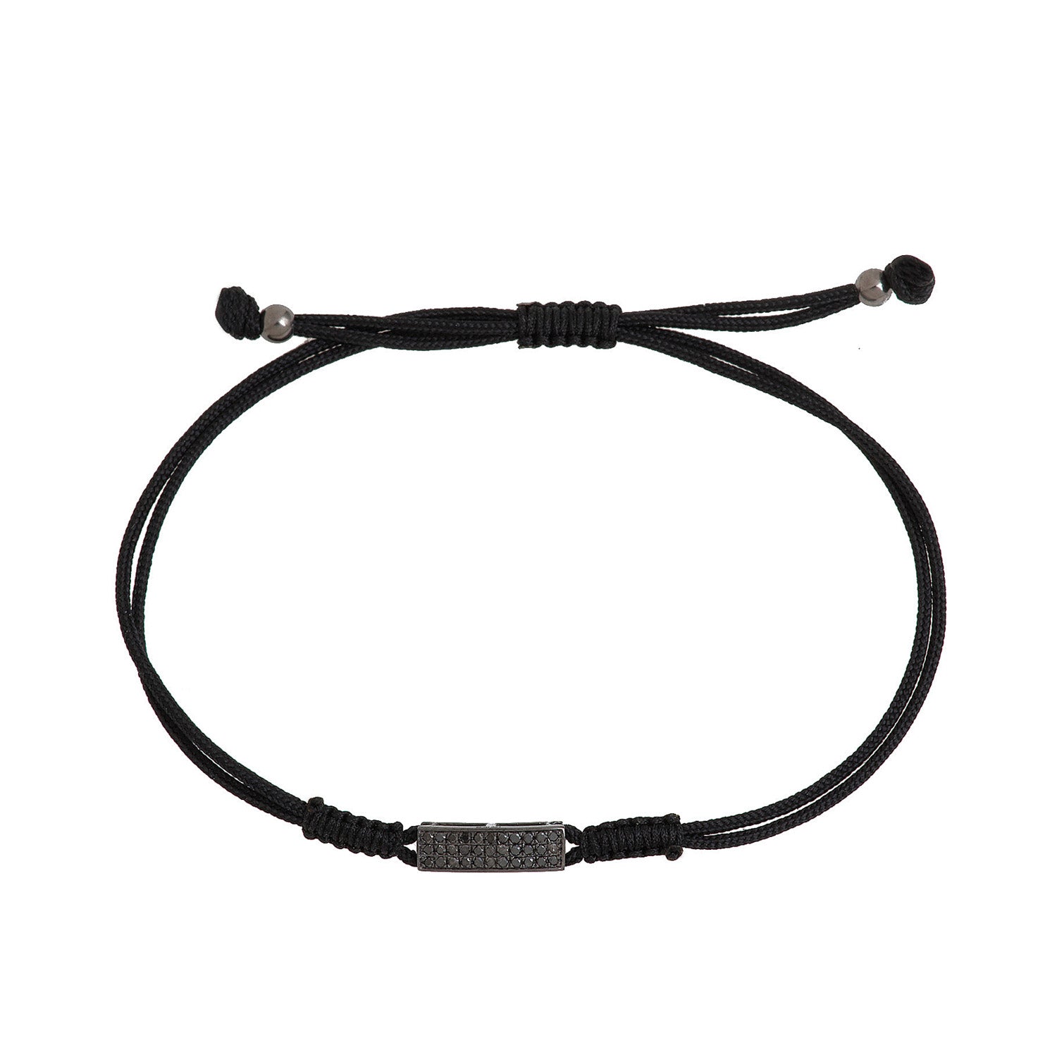 Petite Black Diamond Bar Macrame