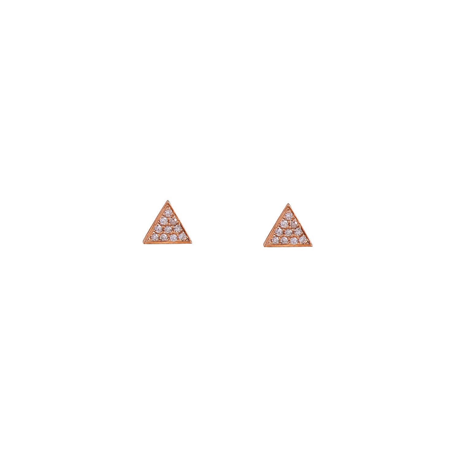 Triangle Stud Earrings. Diamond Studs