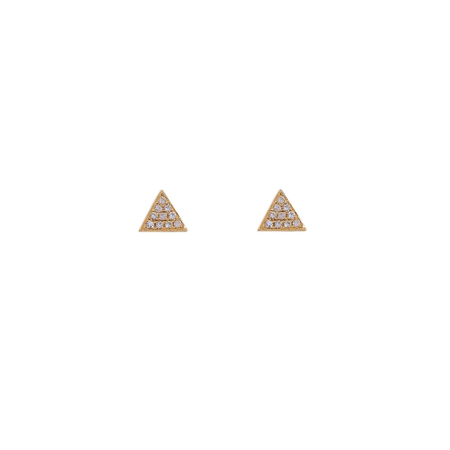 Triangle Stud Earrings. Diamond Studs.