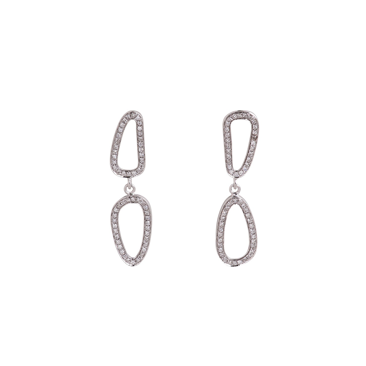 Diamond drop earrings. White gold earring. Λευκόχρυσο σκουλαρίκι. Σκουλαρίκι με διαμάντια.