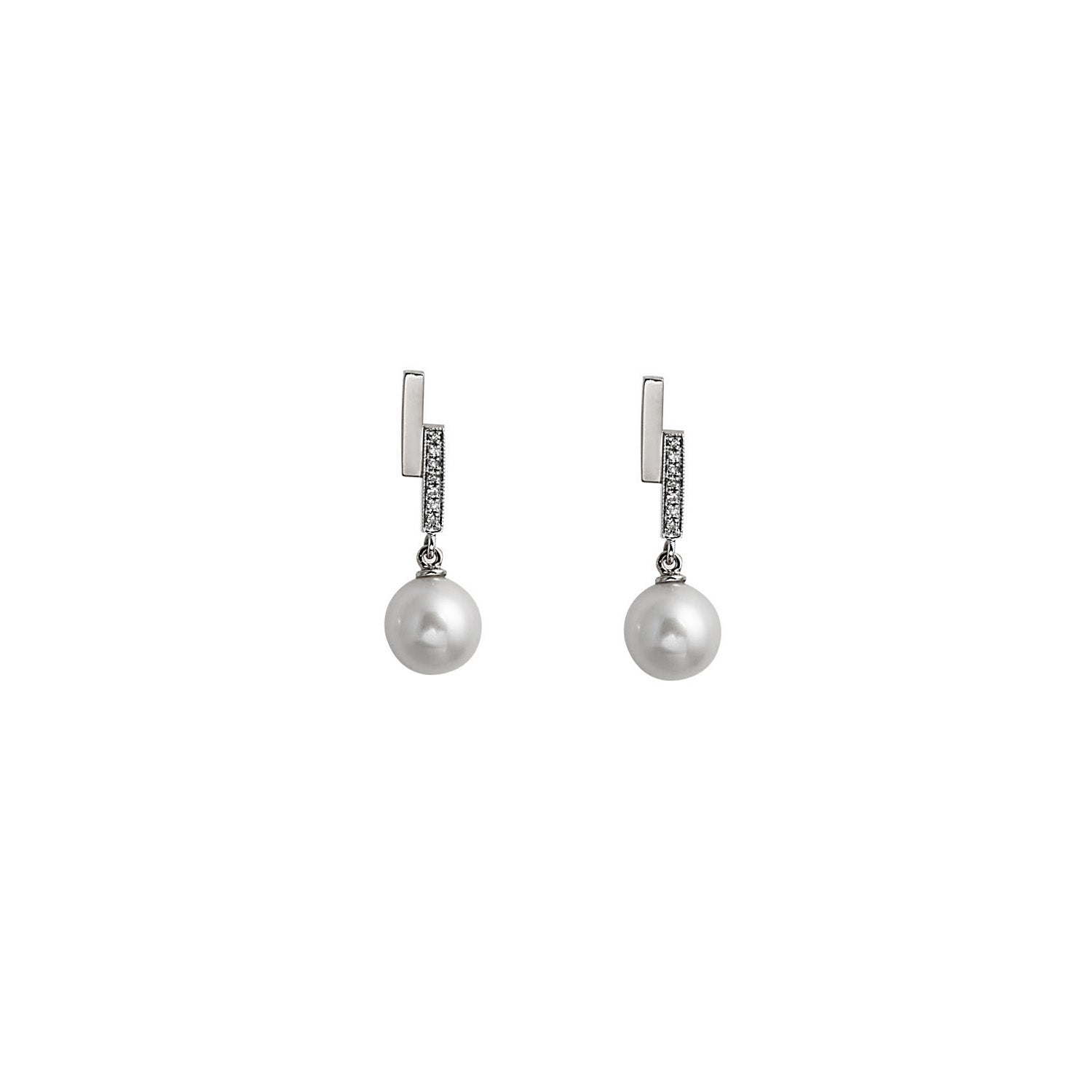 Pearl Earring. Earrings. 18K gold earring. Fresh water pearl. White Gold, yellow gold, rose gold. Perfect Gift. Earring gift. Hanging Pearl. Chain Erring. Fine jewelry. Anatol. Σκουλαρίκι χρυσό. Σκουλαρίκι  με μαργαριτάρι. Σκουλαρίκι αλυσίδα. Σκουλαρίκι με πέρλα. Athens.