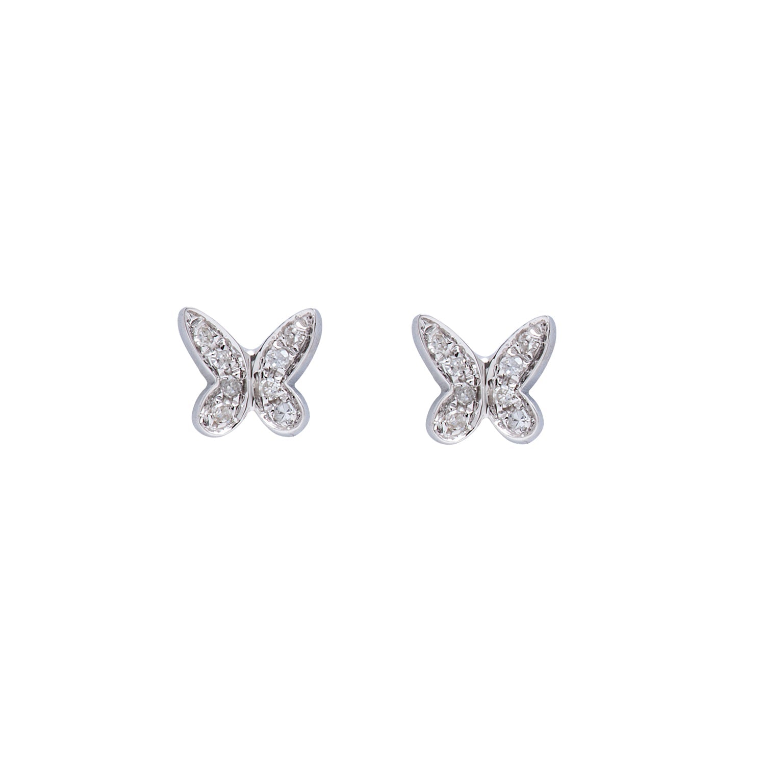 Diamond Butterfly Earrings. Butterfly Studs