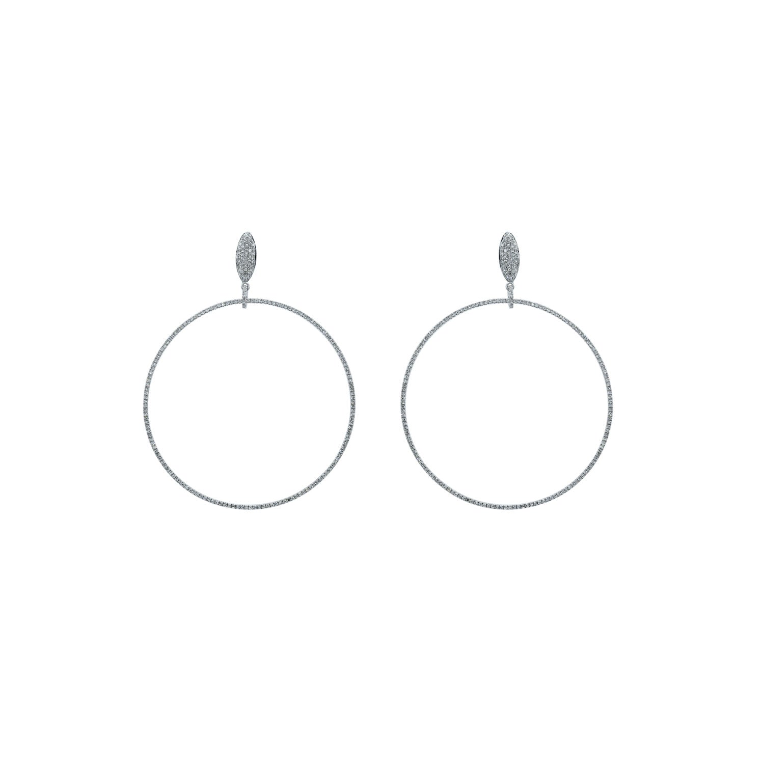 Diamond Hoop Earrings. Σκουλαρίκη Κρίκος.