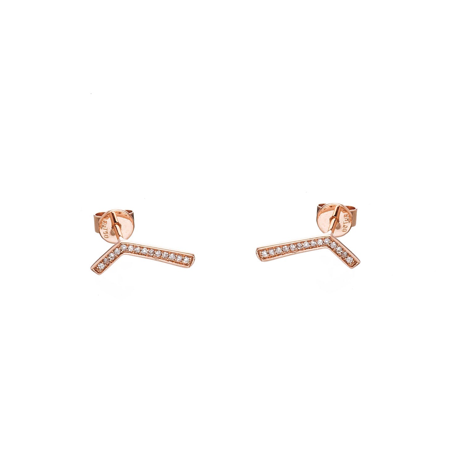 Gold and Diamond Stud Earrings