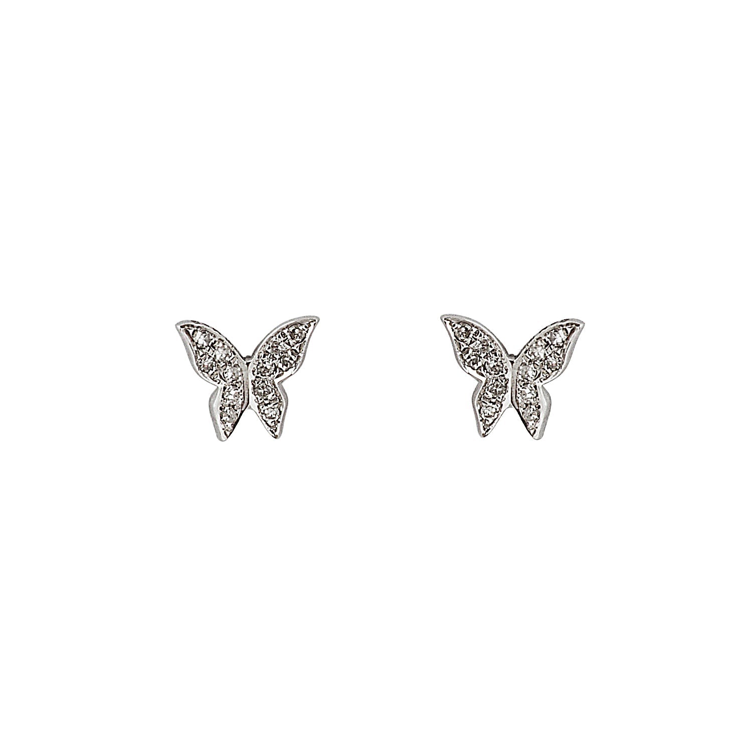 Diamond Butterfly Earrings. Butterfly Studs