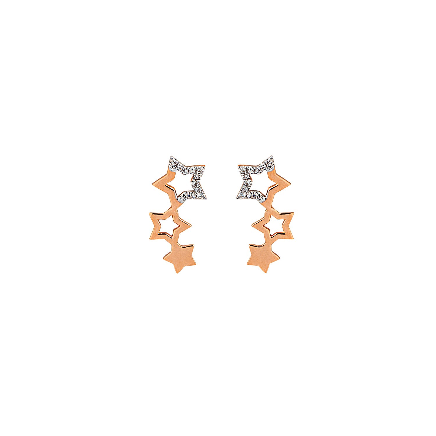 Diamond Star Stud Earrings