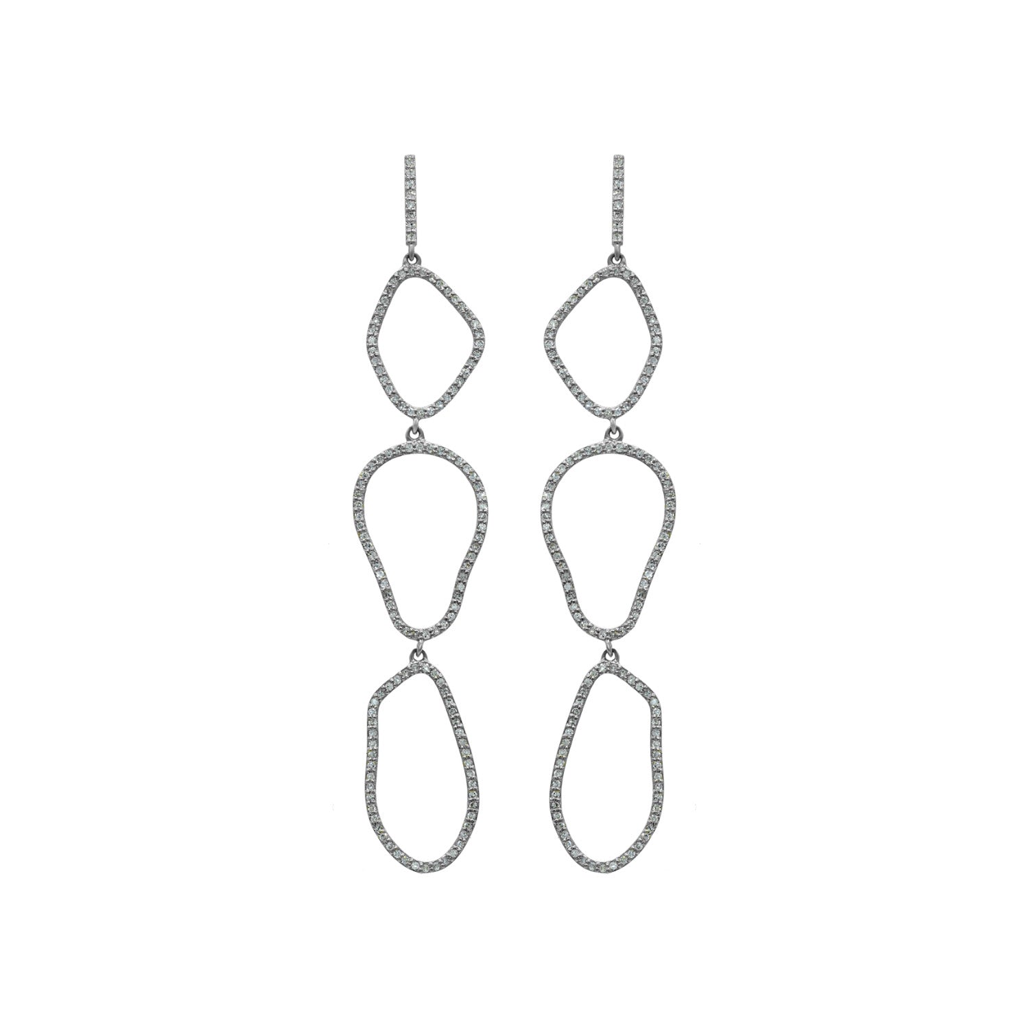 Triple Cloud Dangling Earring - Anatol Jewelry