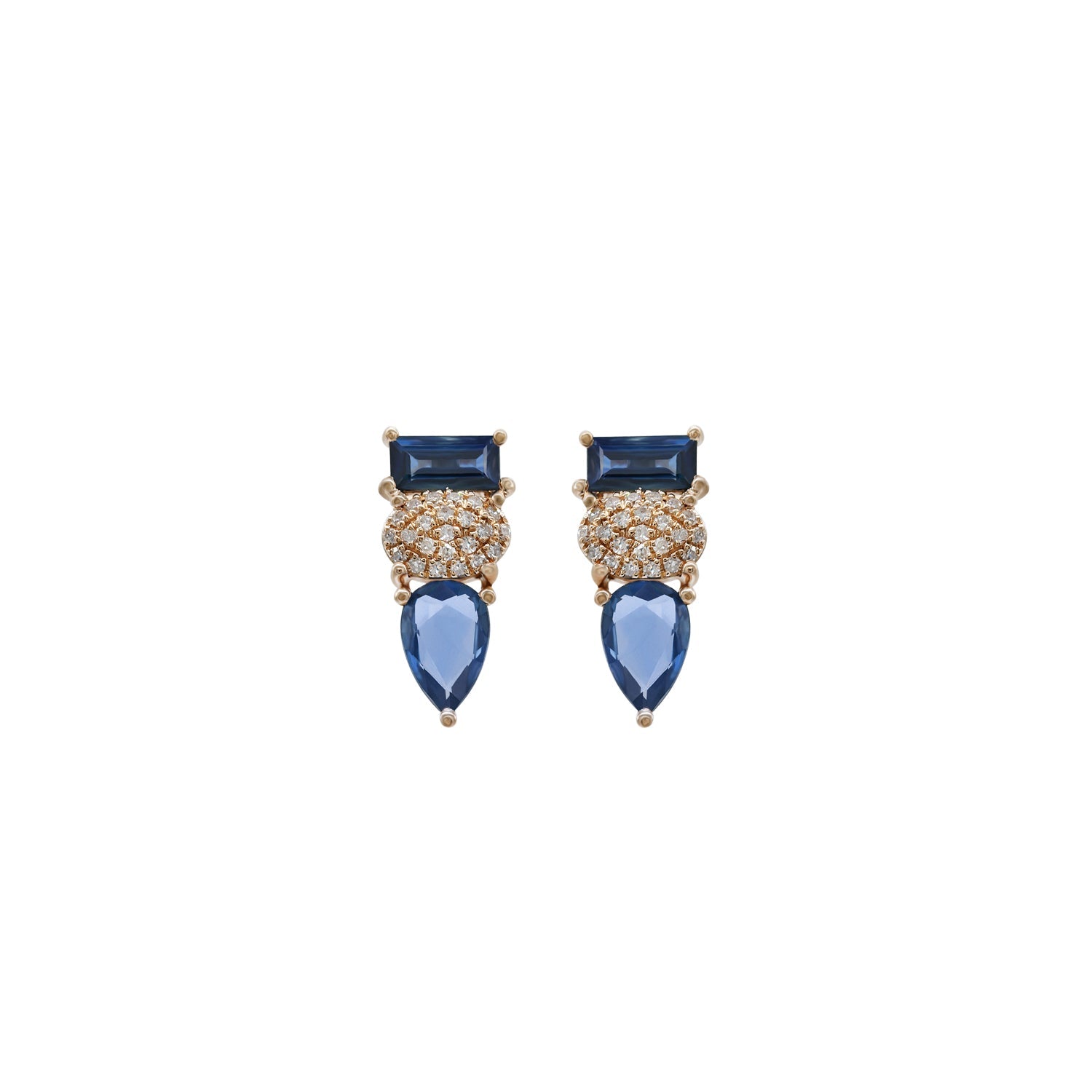 Sapphire Earring. Earrings. 18K gold earring. White Gold, yellow gold, rose gold. Perfect Gift. Earring gift. Fine jewelry. Anatol. Kifissia. Golden Hall. Σκουλαρίκι χρυσό. Σκουλαρίκι  με ζαφείρια. Σκουλαρίκι τρυπητό. Σκουλαρίκι με ζαφείρι. Σκουλαρίκι με διαμάντια. Athens. Κηφισιά. Σκουλαρίκι με μπριγιάν. 