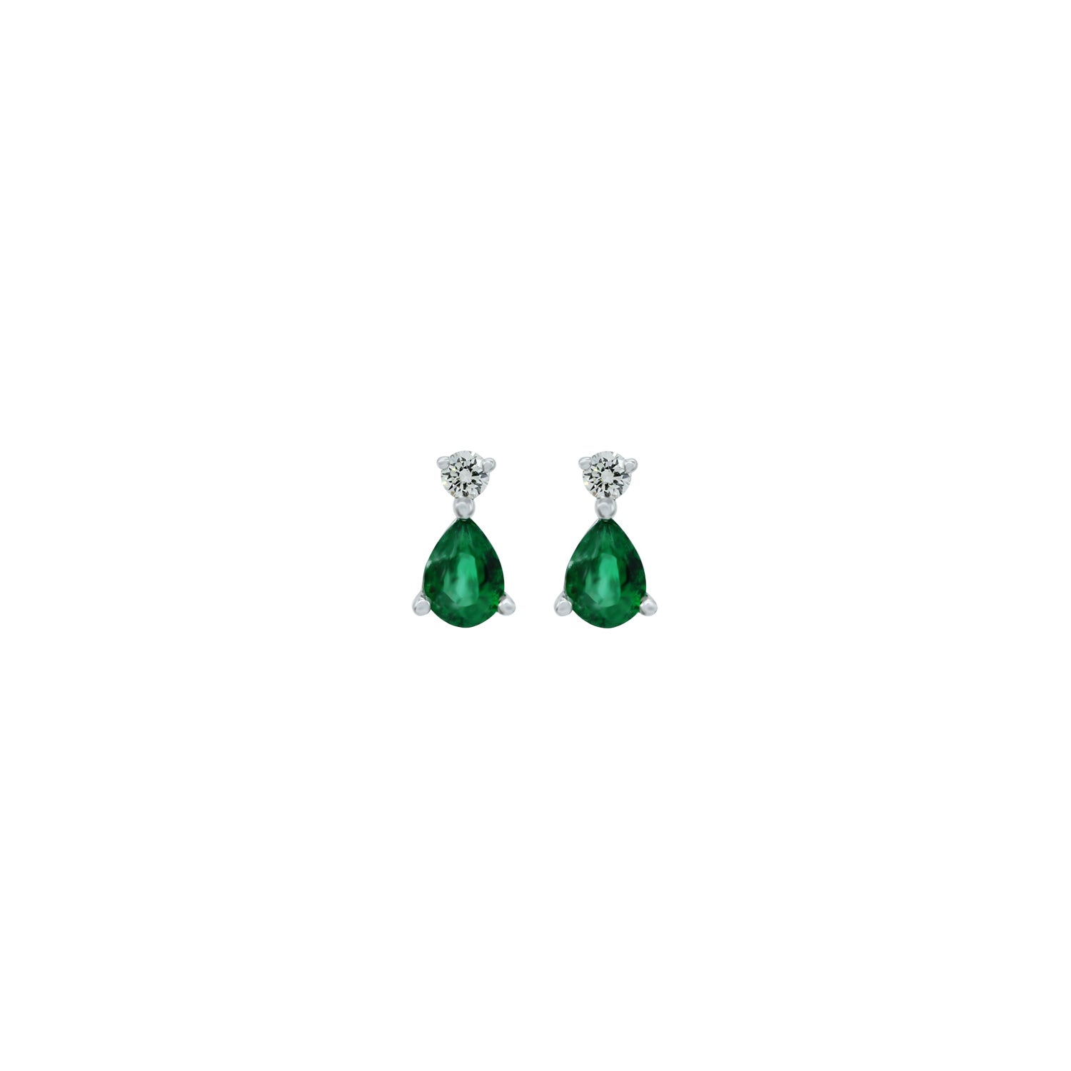 Diamond and Emerald Earring. Σκουλαρίκι με σμαράγδι και μπριγιάν.