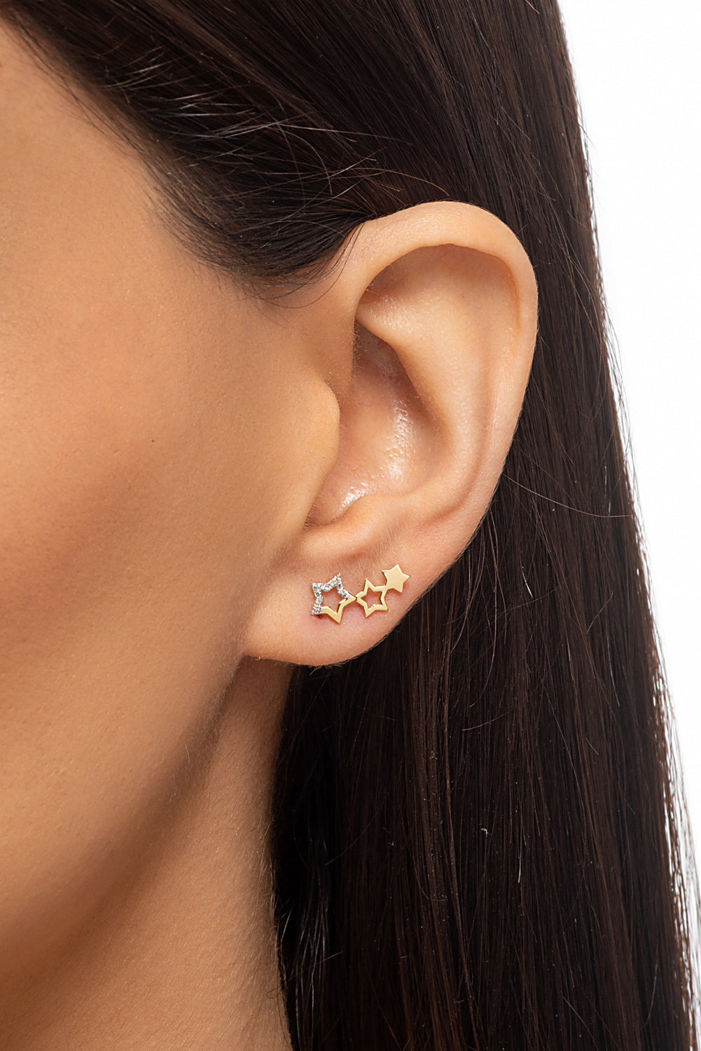 Triple Star Diamond Earring