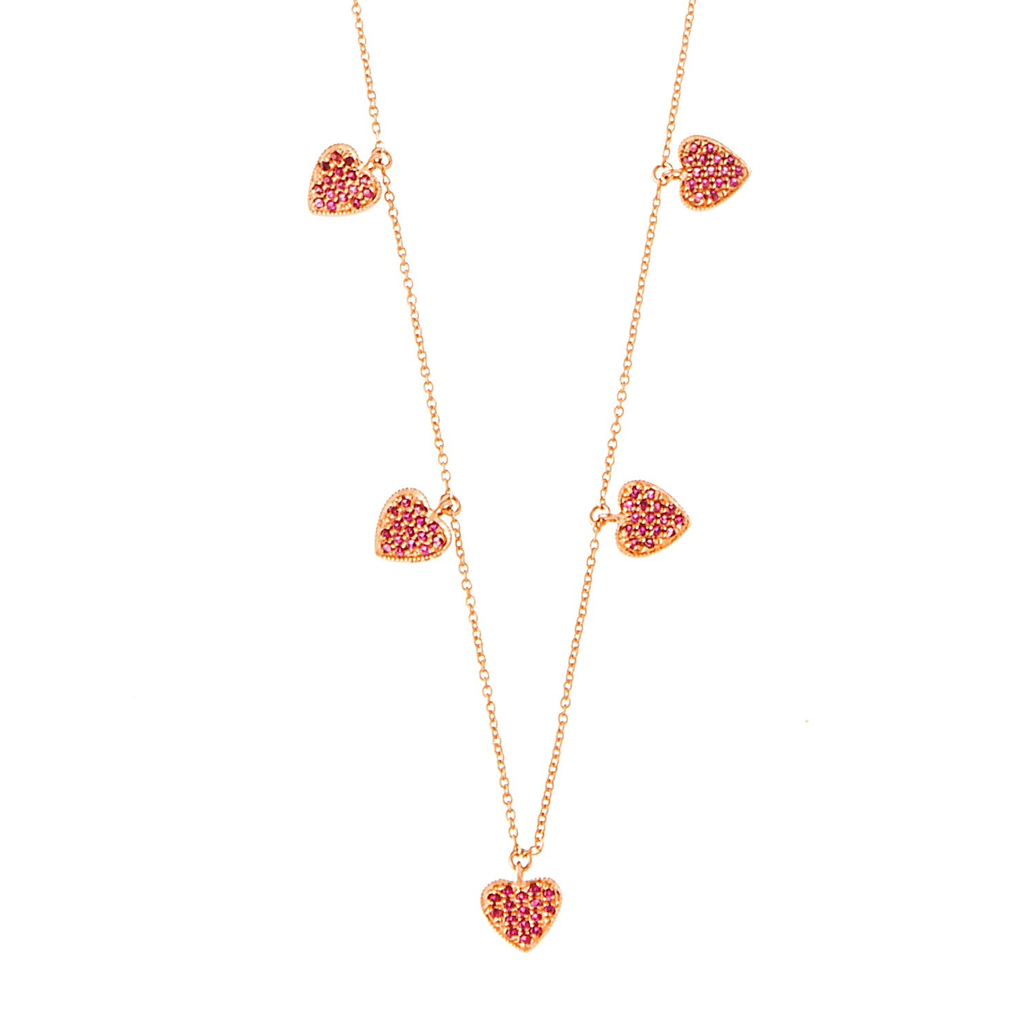 Ruby Hearts Necklace