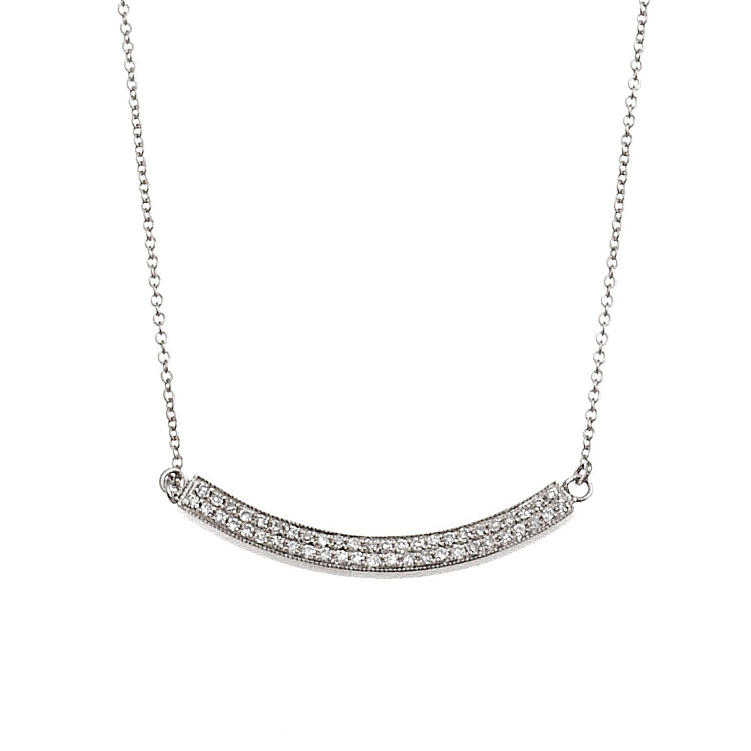 Two Line Diamond Bar Necklace - Anatol Jewelry